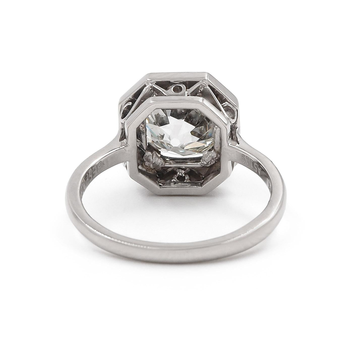 2.62 Ct. Old Mine Cut Diamond & Onyx Engagement Ring from Bespoke by Platt