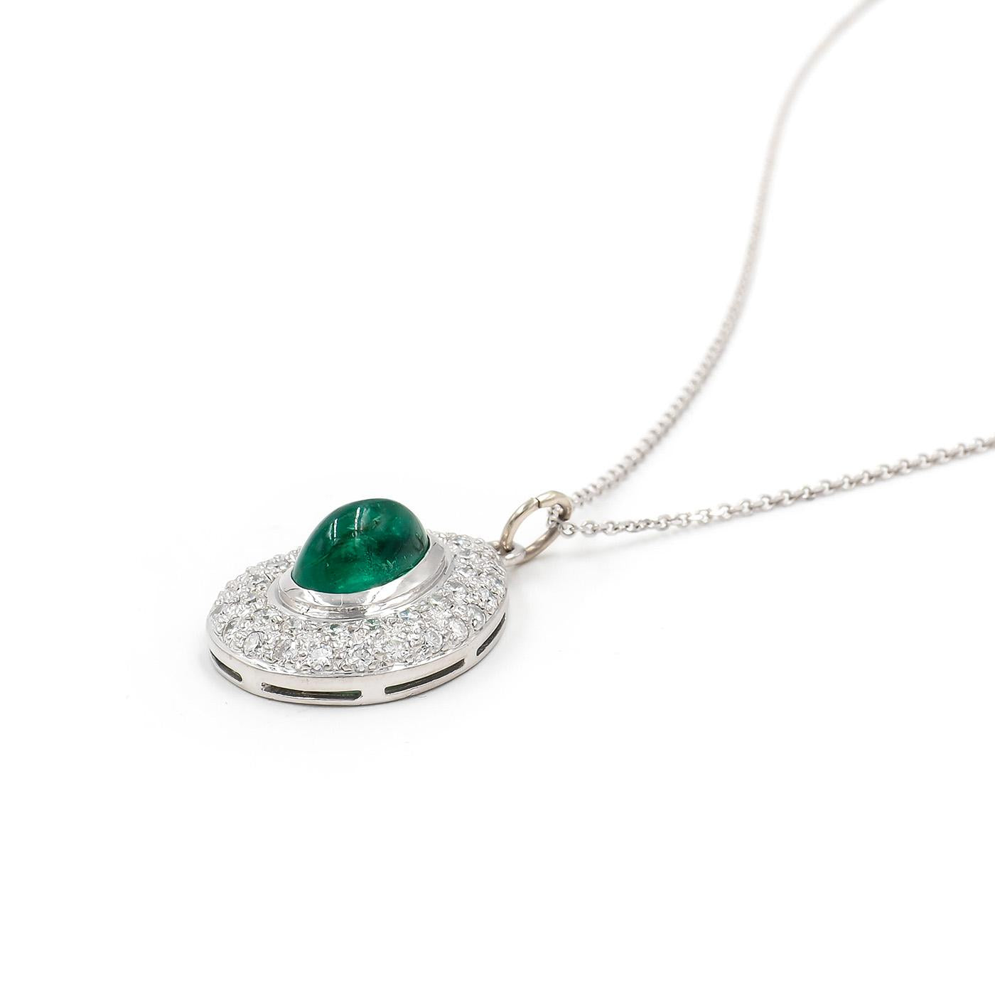 Vintage 3.04 Ct. Teardrop-Shaped Emerald Pendant Necklace
