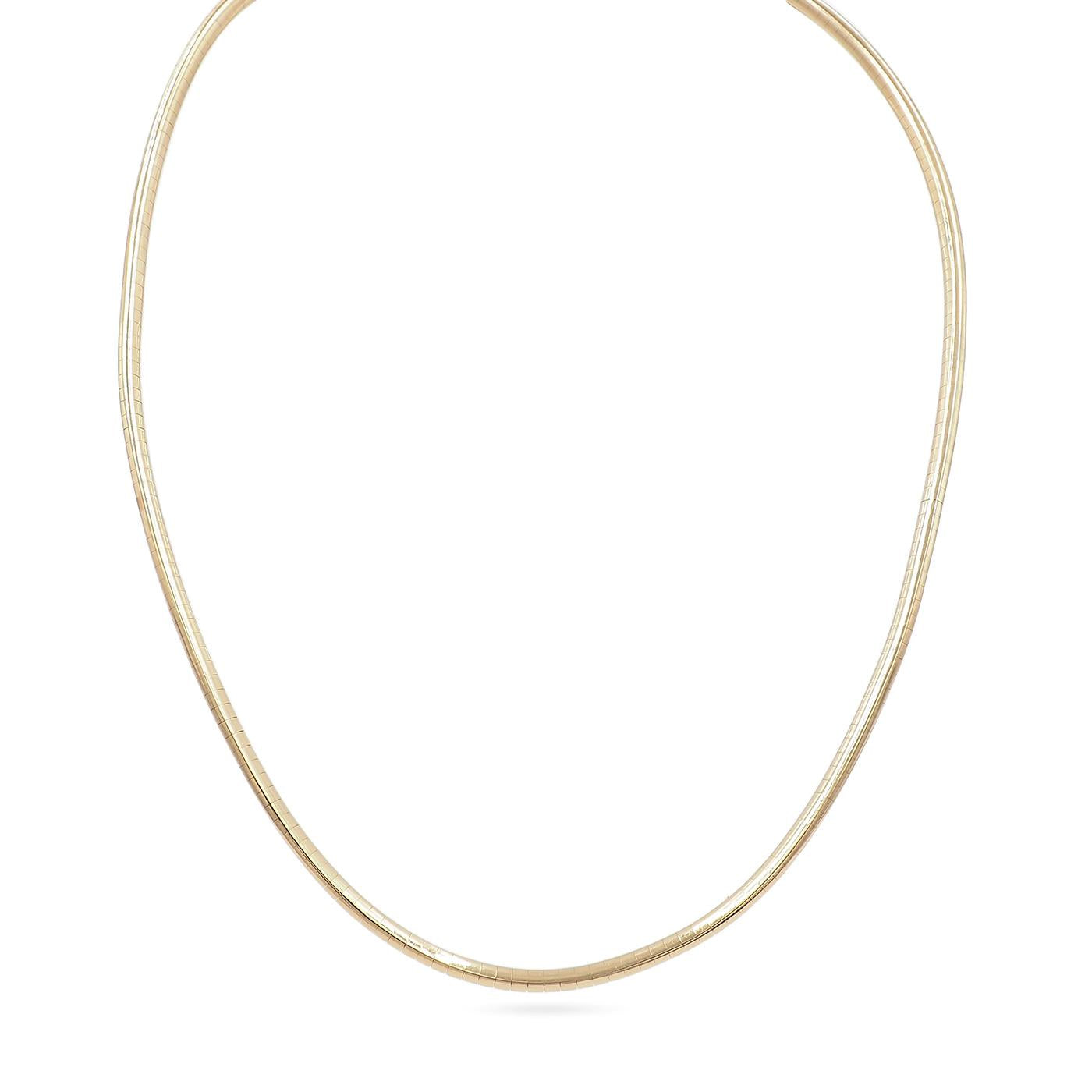 Vintage Gold Omega Link Collar Necklace