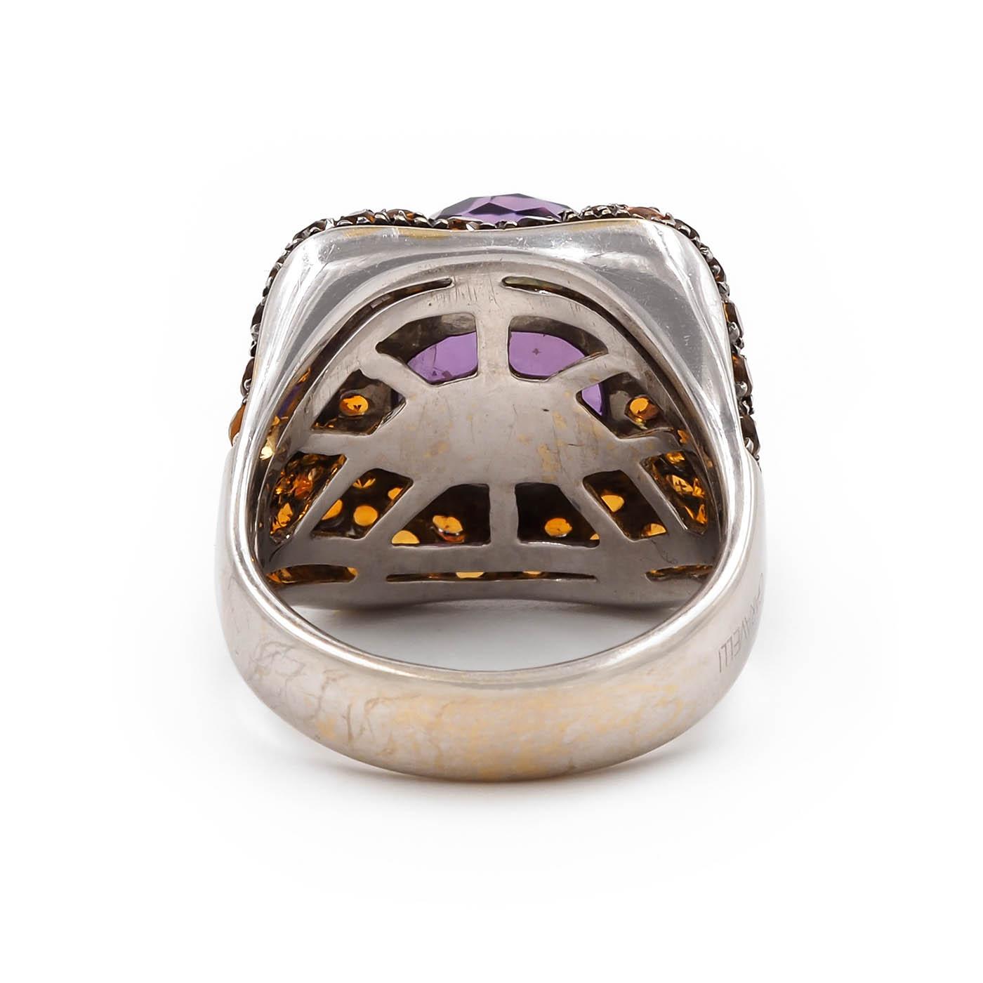 Vintage Amethyst & Garnet Cocktail Ring by Garavelli