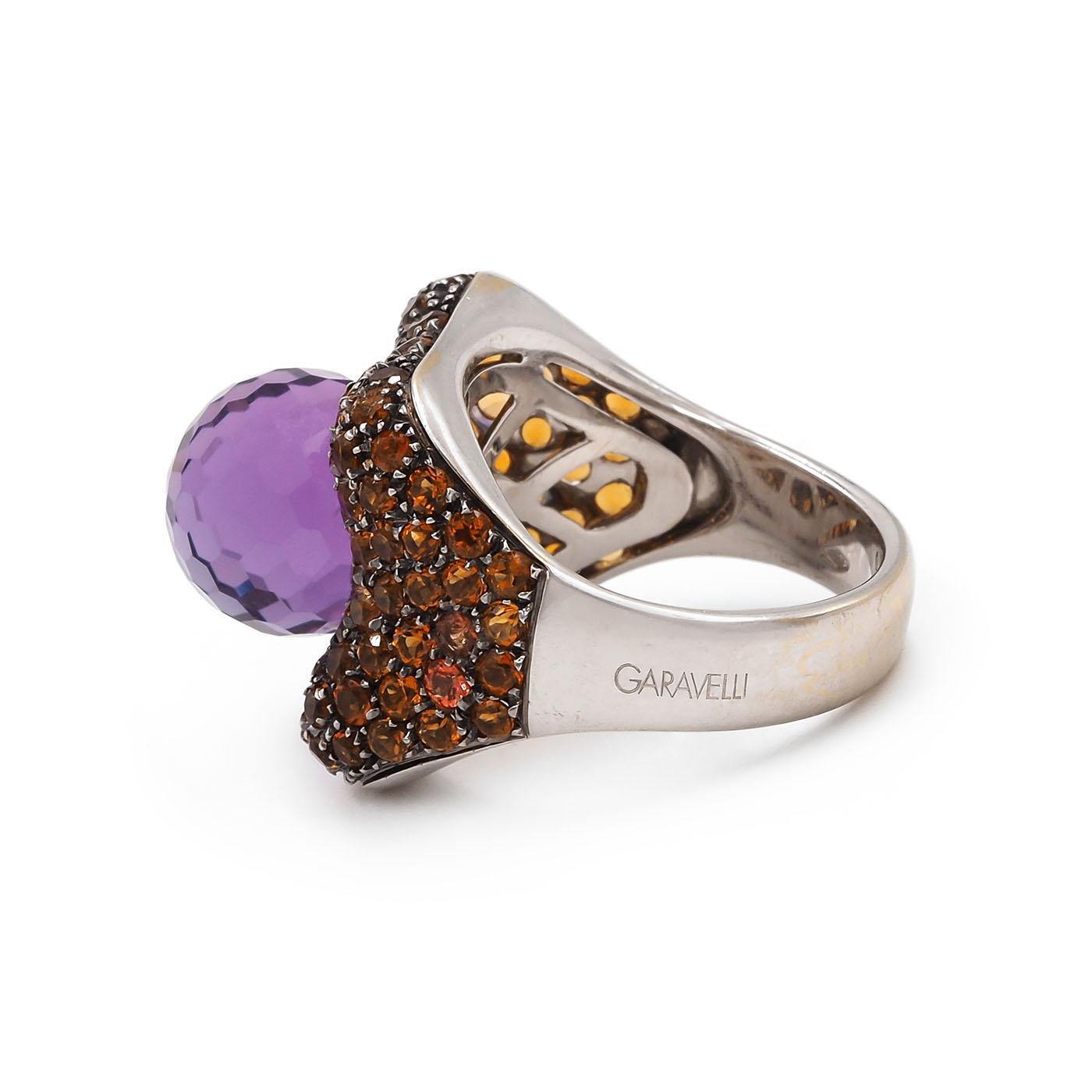 Vintage Amethyst & Garnet Cocktail Ring by Garavelli