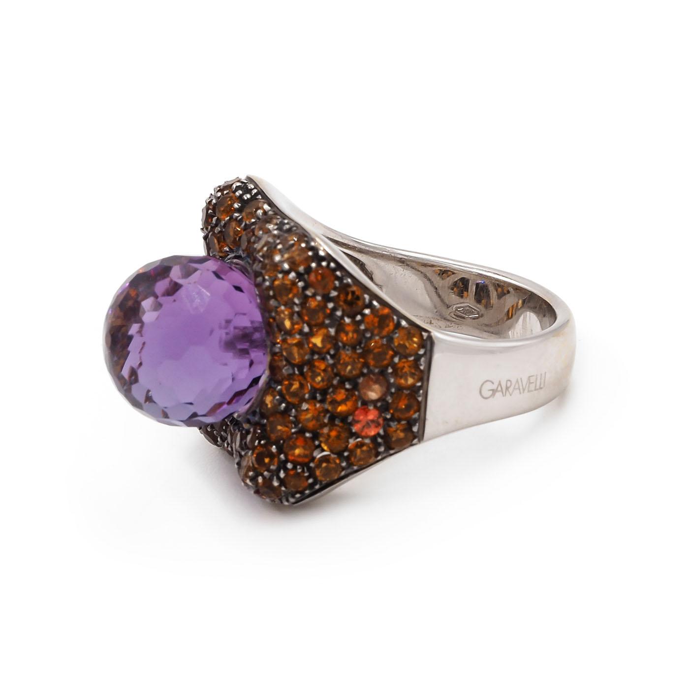 Vintage Amethyst & Garnet Cocktail Ring by Garavelli