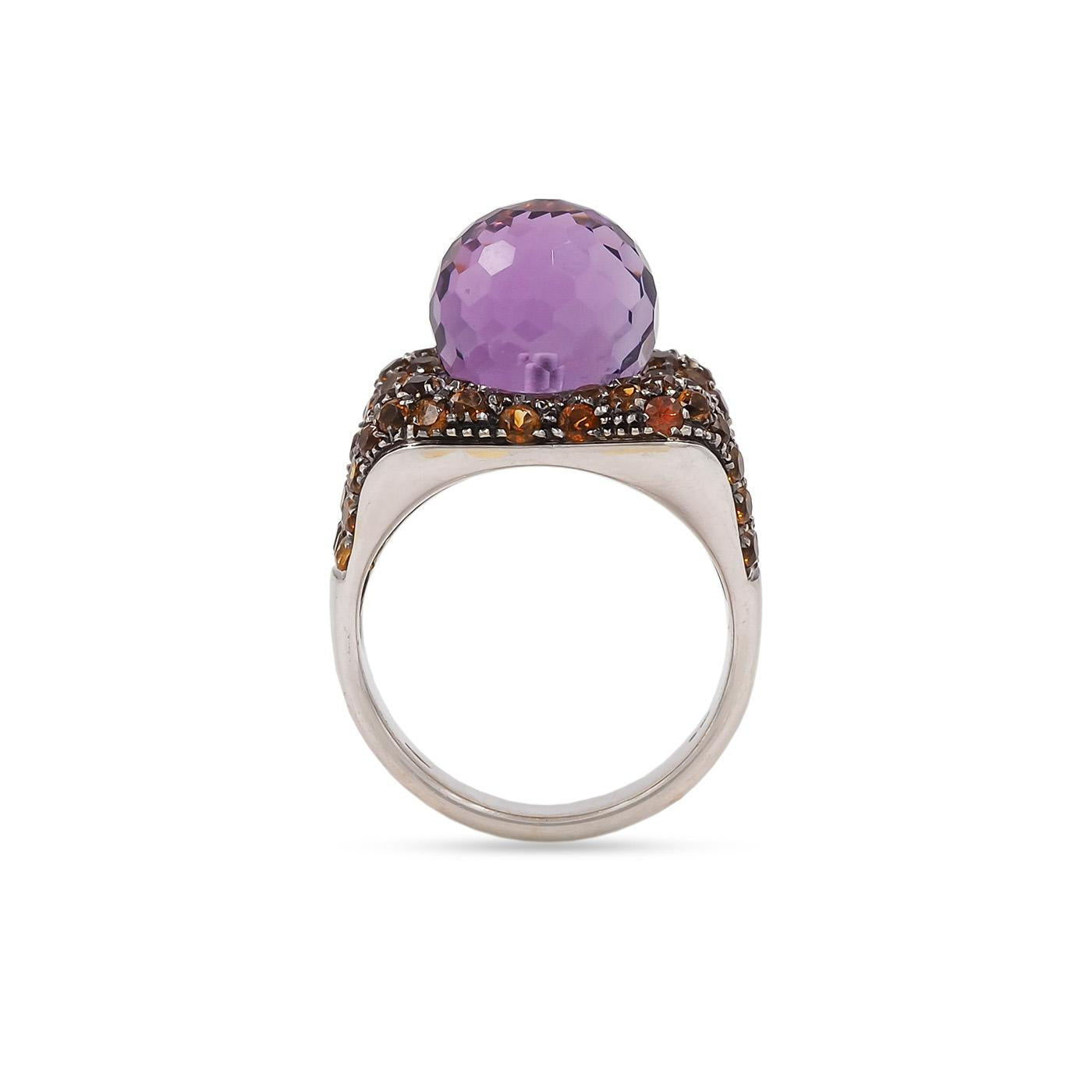 Vintage Amethyst & Garnet Cocktail Ring by Garavelli