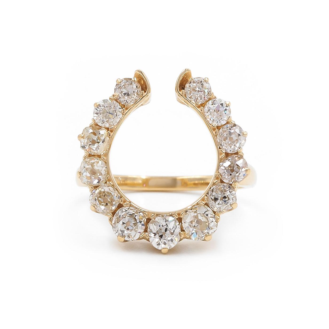 2.00 Ctw. Old Mine Cut Diamond Horseshoe Ring from Bespoke by Platt