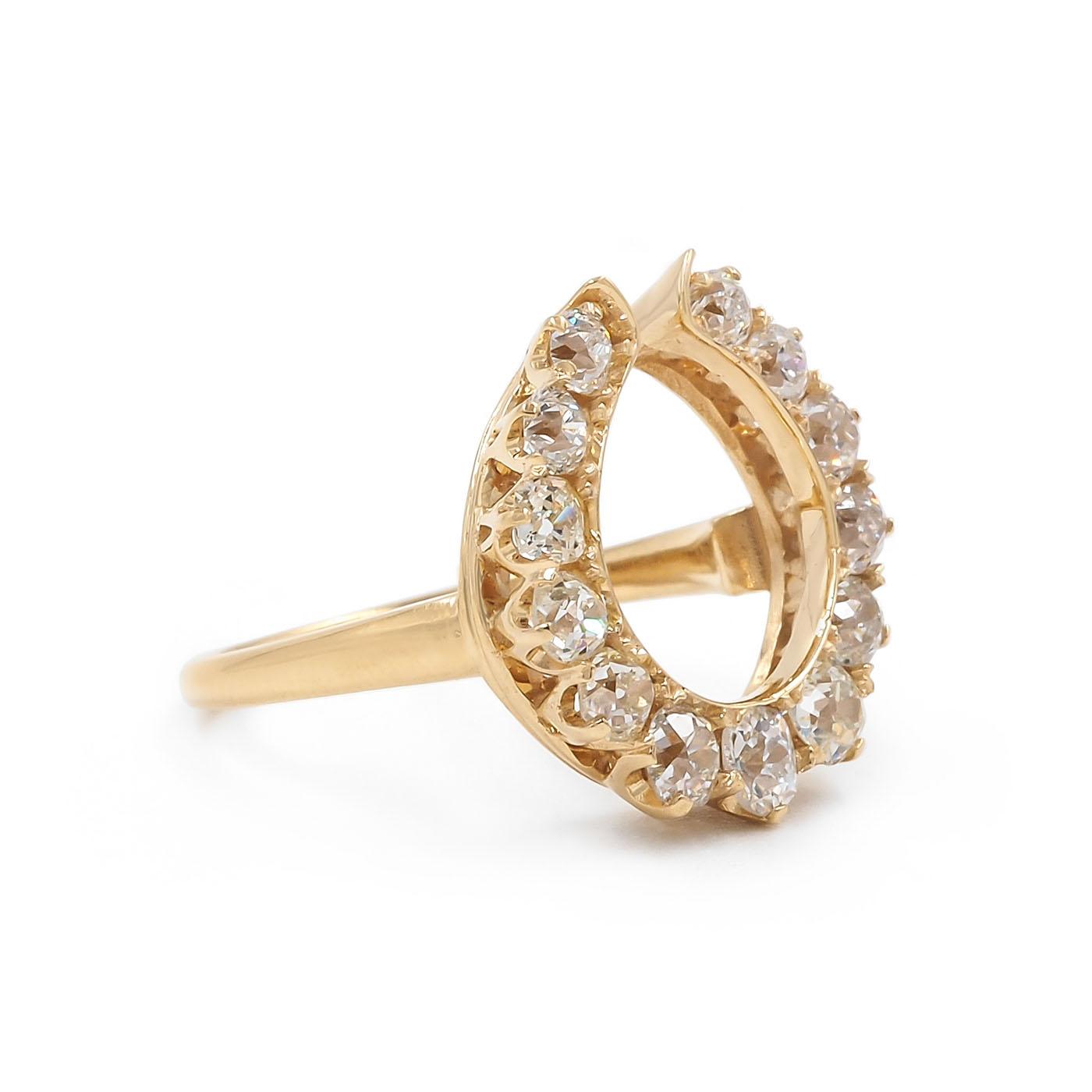 2.00 Ctw. Old Mine Cut Diamond Horseshoe Ring from Bespoke by Platt