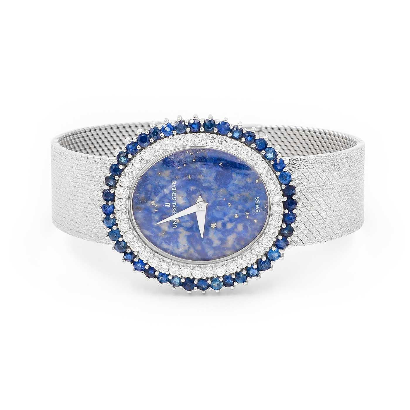Vintage Lapis Lazuli, Diamond, & Sapphire Watch by Universal Geneve