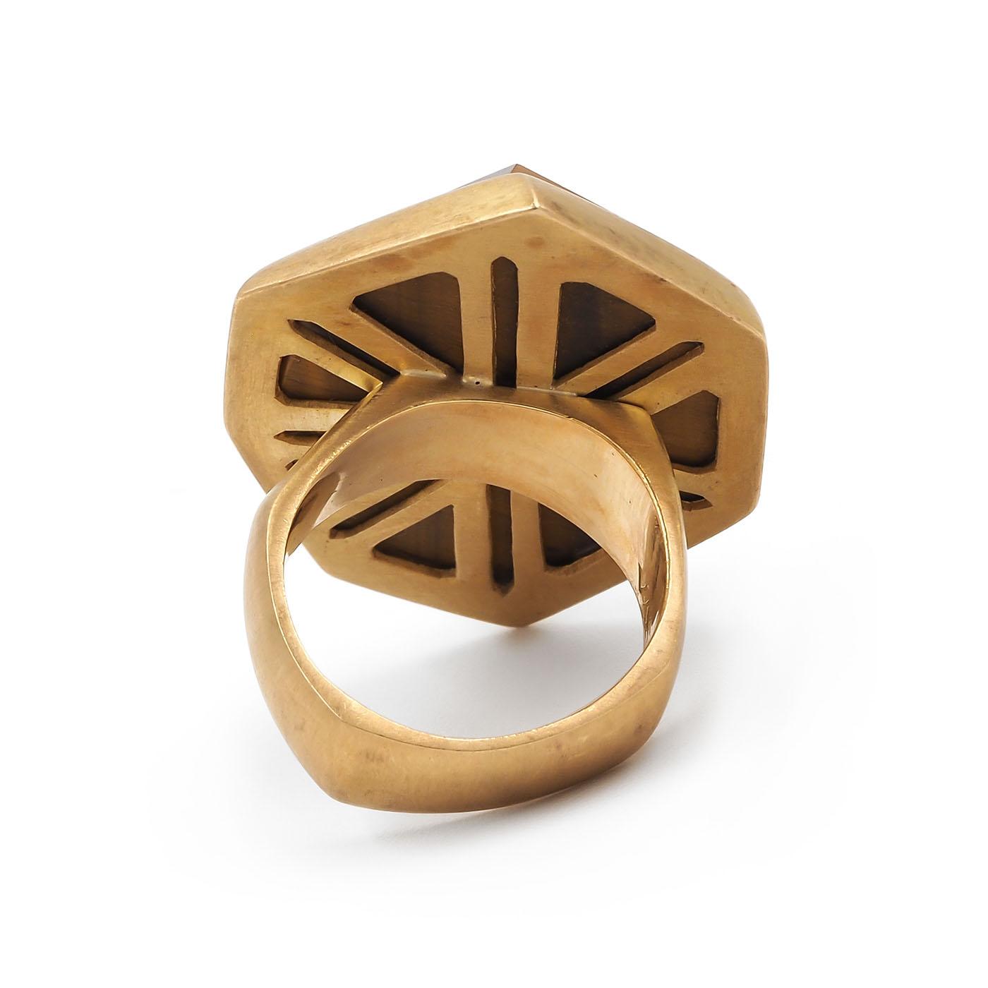Vintage Angular Freeform Tiger's Eye Ring by Vasari