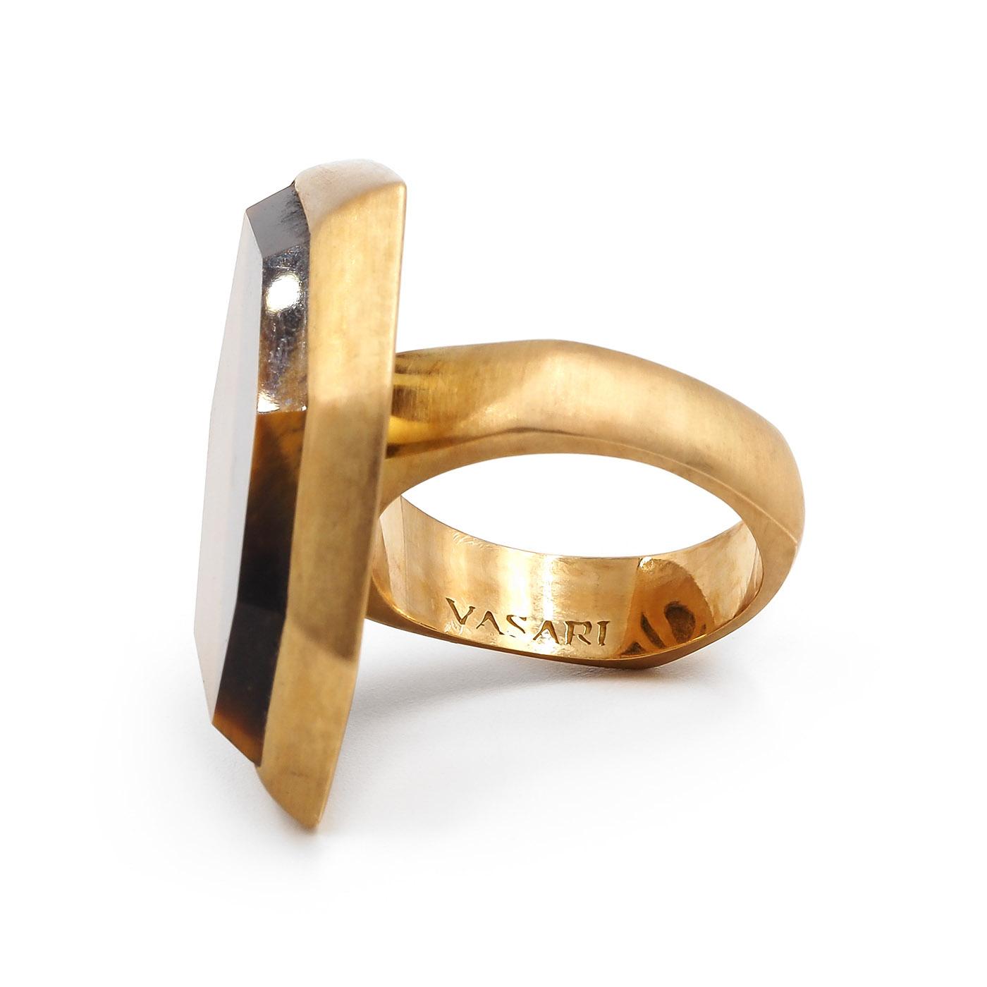 Vintage Angular Freeform Tiger's Eye Ring by Vasari