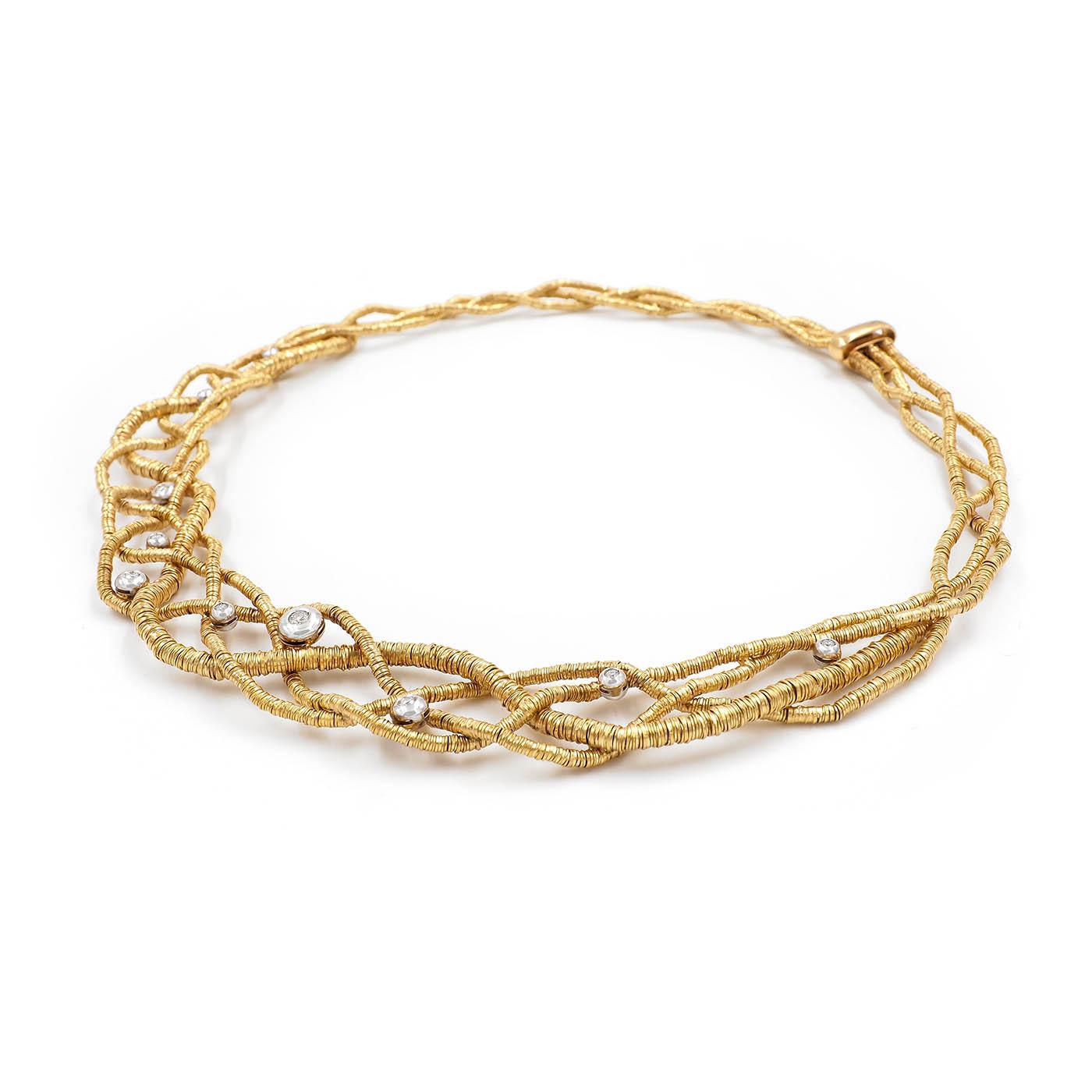 Vintage Woven Diamond Collar Necklace by Orlandini