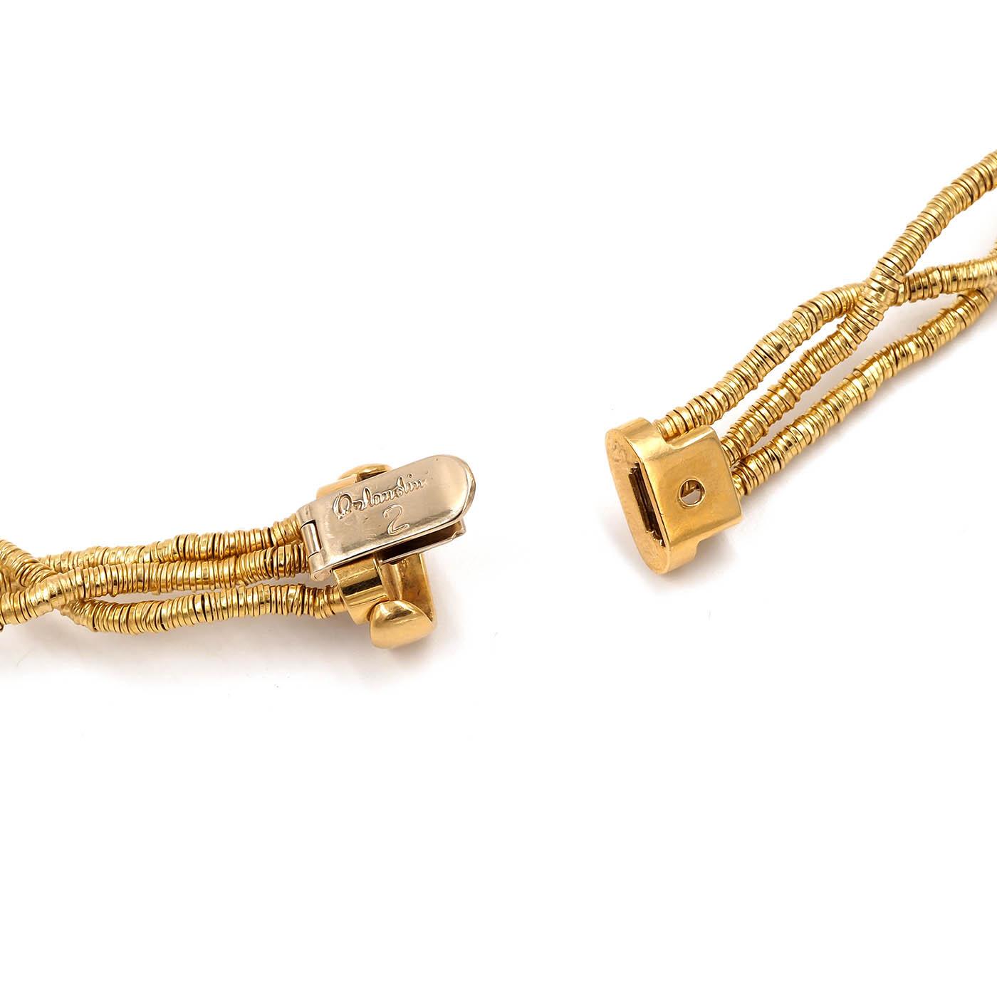 Vintage Woven Diamond Collar Necklace by Orlandini