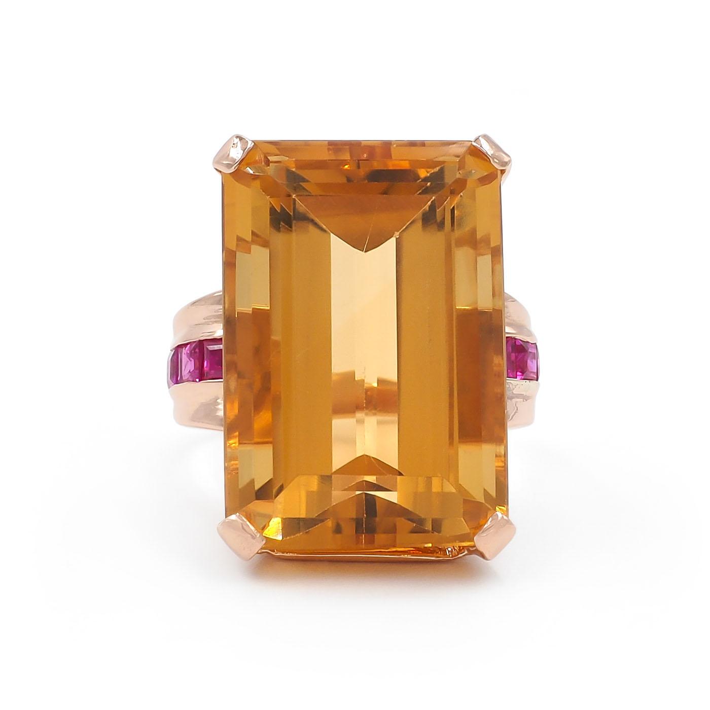 Retro 30 Ct. Citrine & Ruby Dinner Ring by Saks 5th Ave.