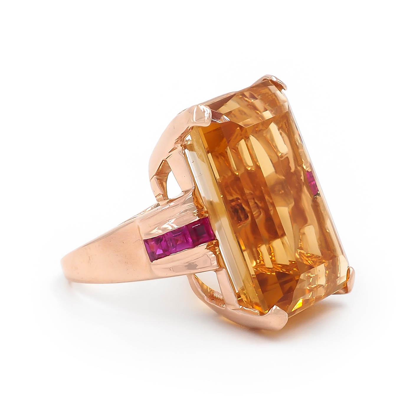 Retro 30 Ct. Citrine & Ruby Dinner Ring by Saks 5th Ave.