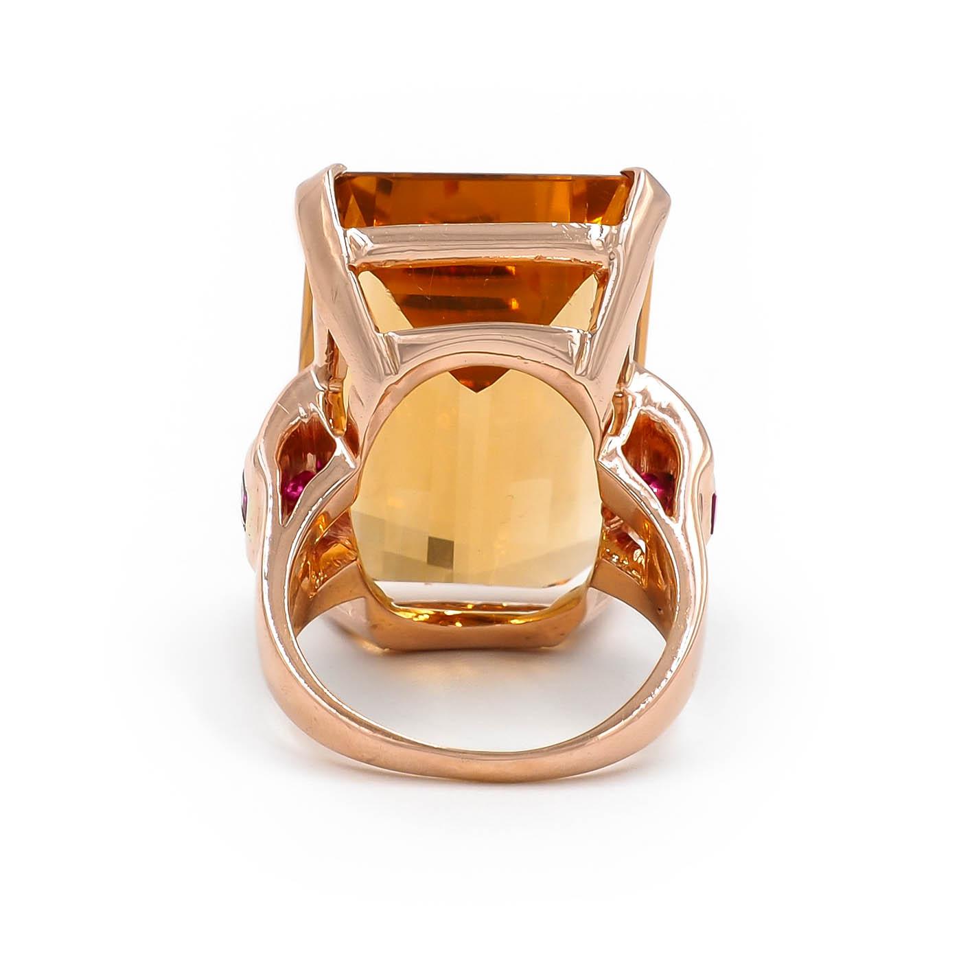 Retro 30 Ct. Citrine & Ruby Dinner Ring by Saks 5th Ave.