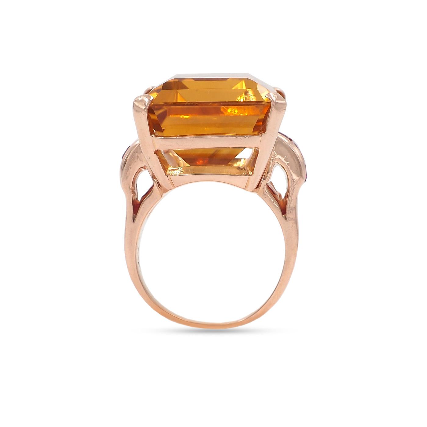 Retro 30 Ct. Citrine & Ruby Dinner Ring by Saks 5th Ave.