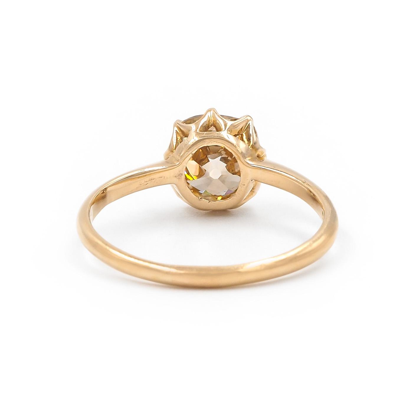 Edwardian 2.15 ct. Old Mine Cut Diamond Solitaire Engagement Ring