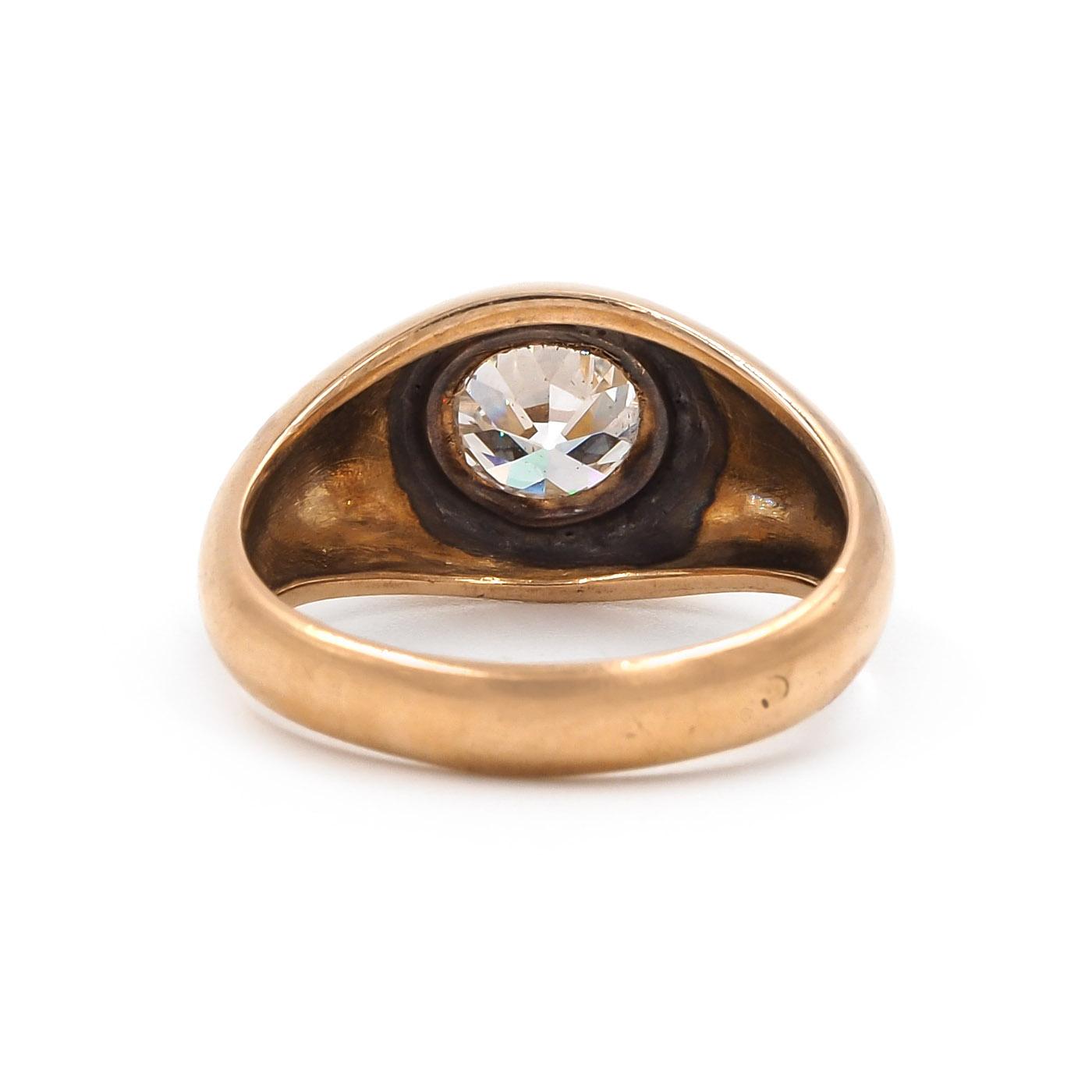 Retro 1.30 Ct. Old European Cut Diamond Domed Gypsy Ring