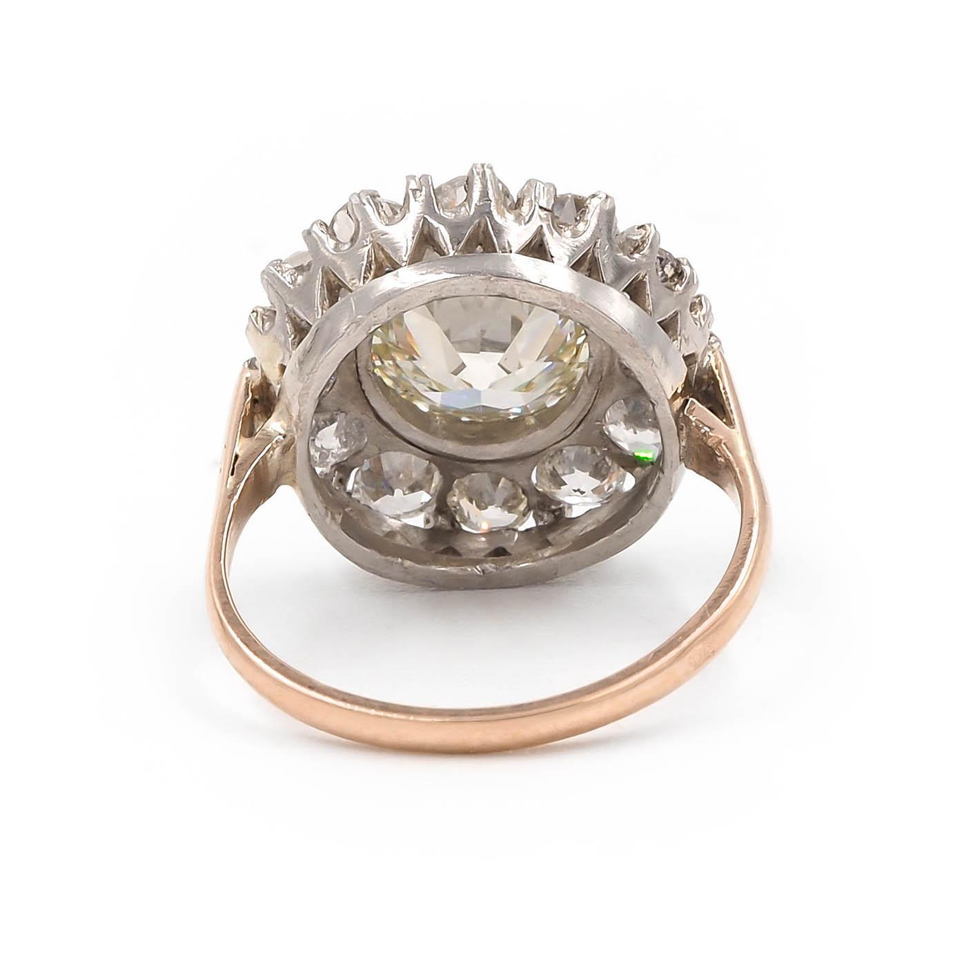 Edwardian 2.03 Ct. Old European Cut Diamond Cluster Engagement Ring