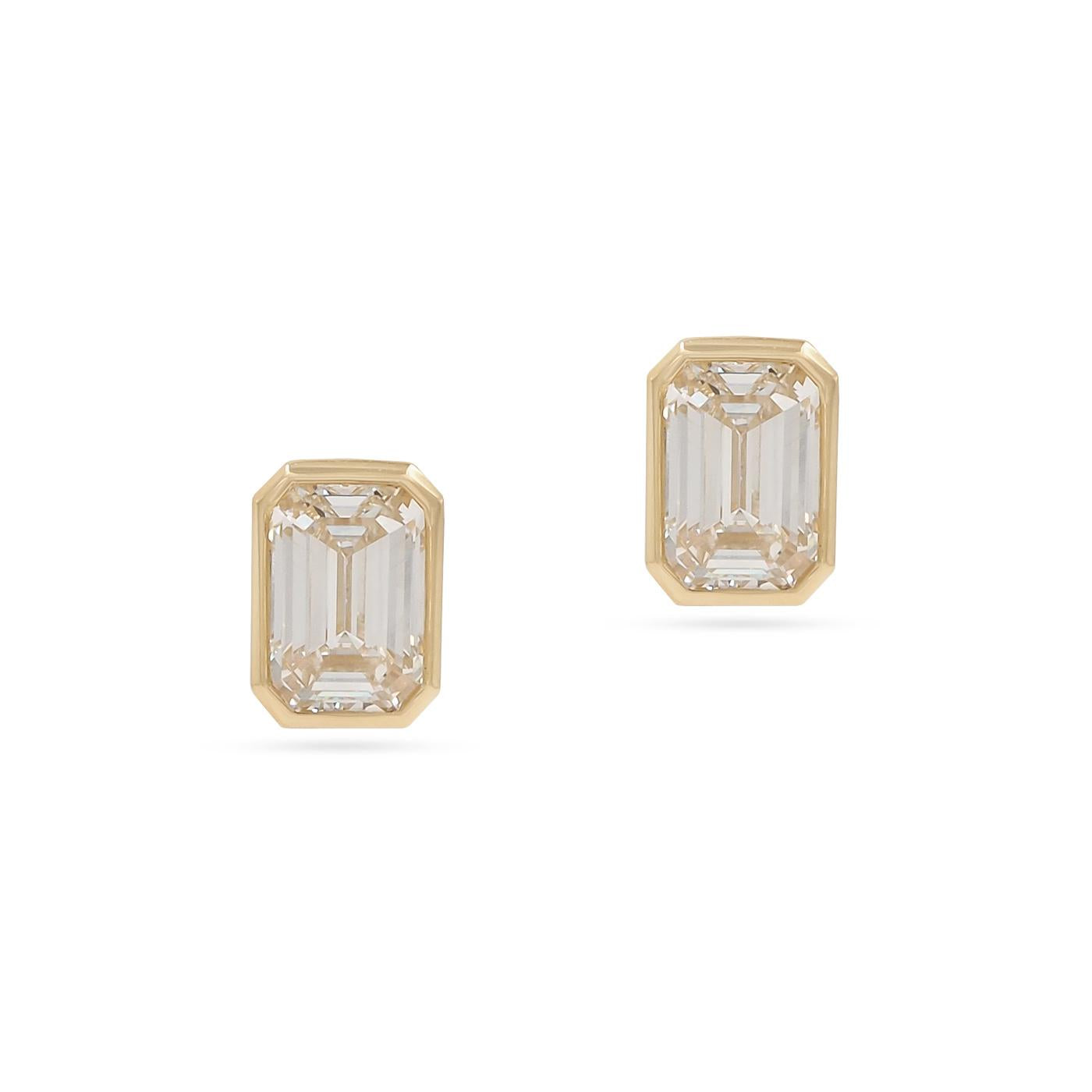 3.00 Ctw. Emerald Cut Diamond Stud Earrings from Bespoke by Platt