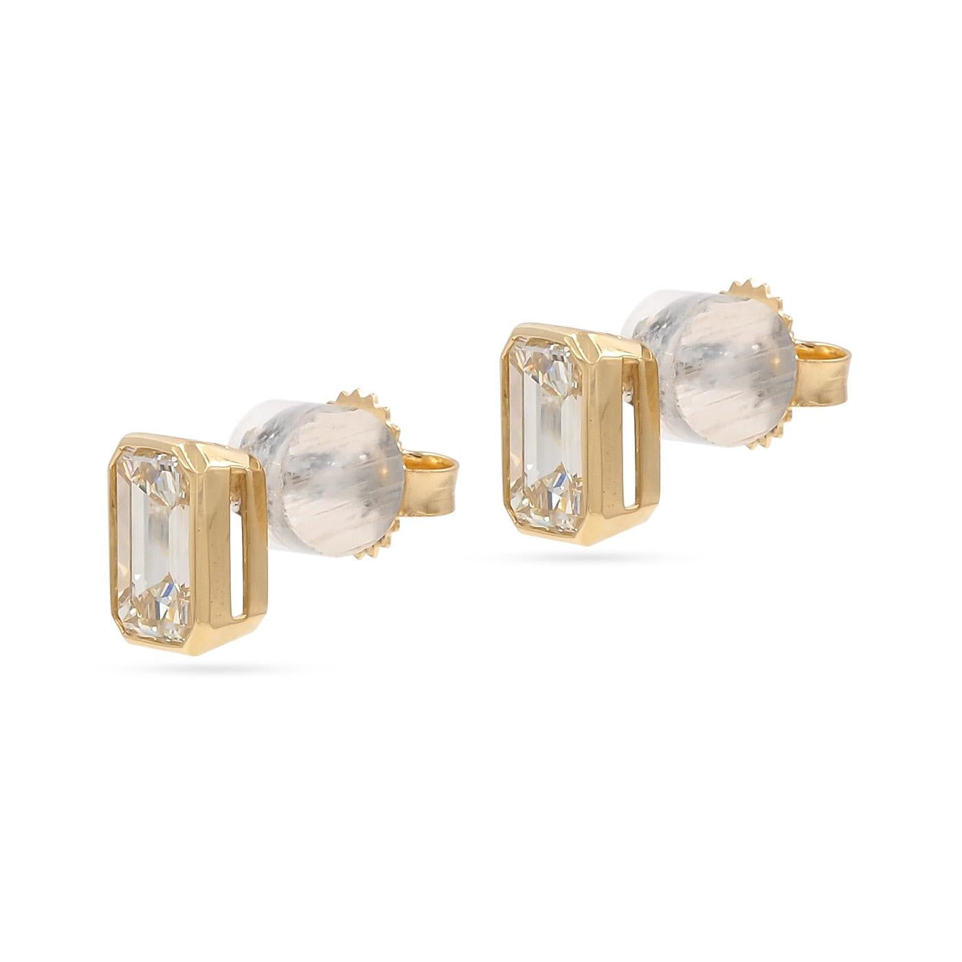 3.00 Ctw. Emerald Cut Diamond Stud Earrings from Bespoke by Platt