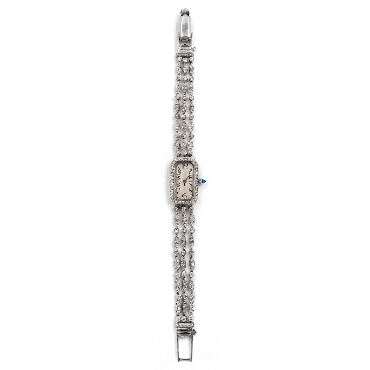 Art Deco 2.50 Ctw. Old Cut Diamond Bracelet Watch