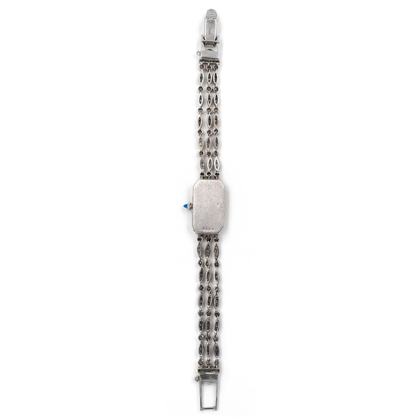 Art Deco 2.50 Ctw. Old Cut Diamond Bracelet Watch