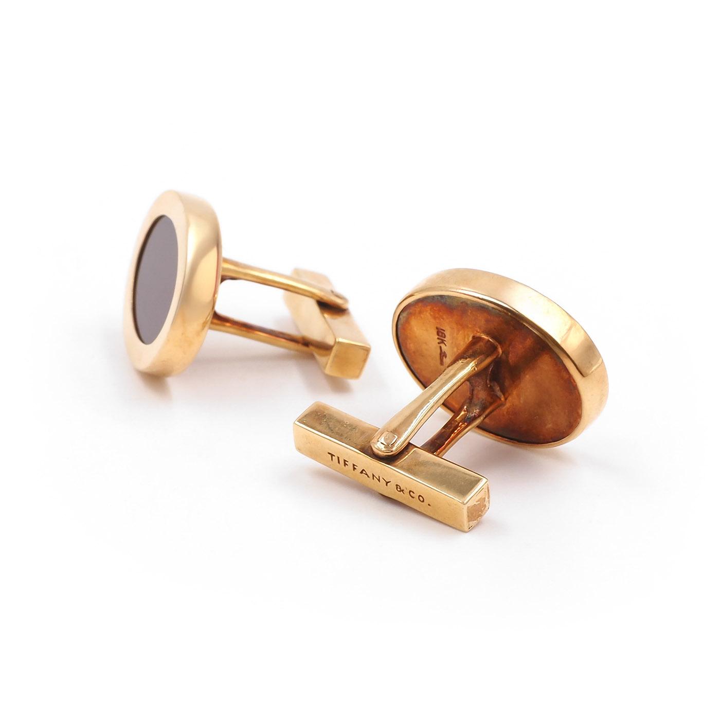 Vintage Carnelian & Gold Cufflinks by Tiffany & Co.