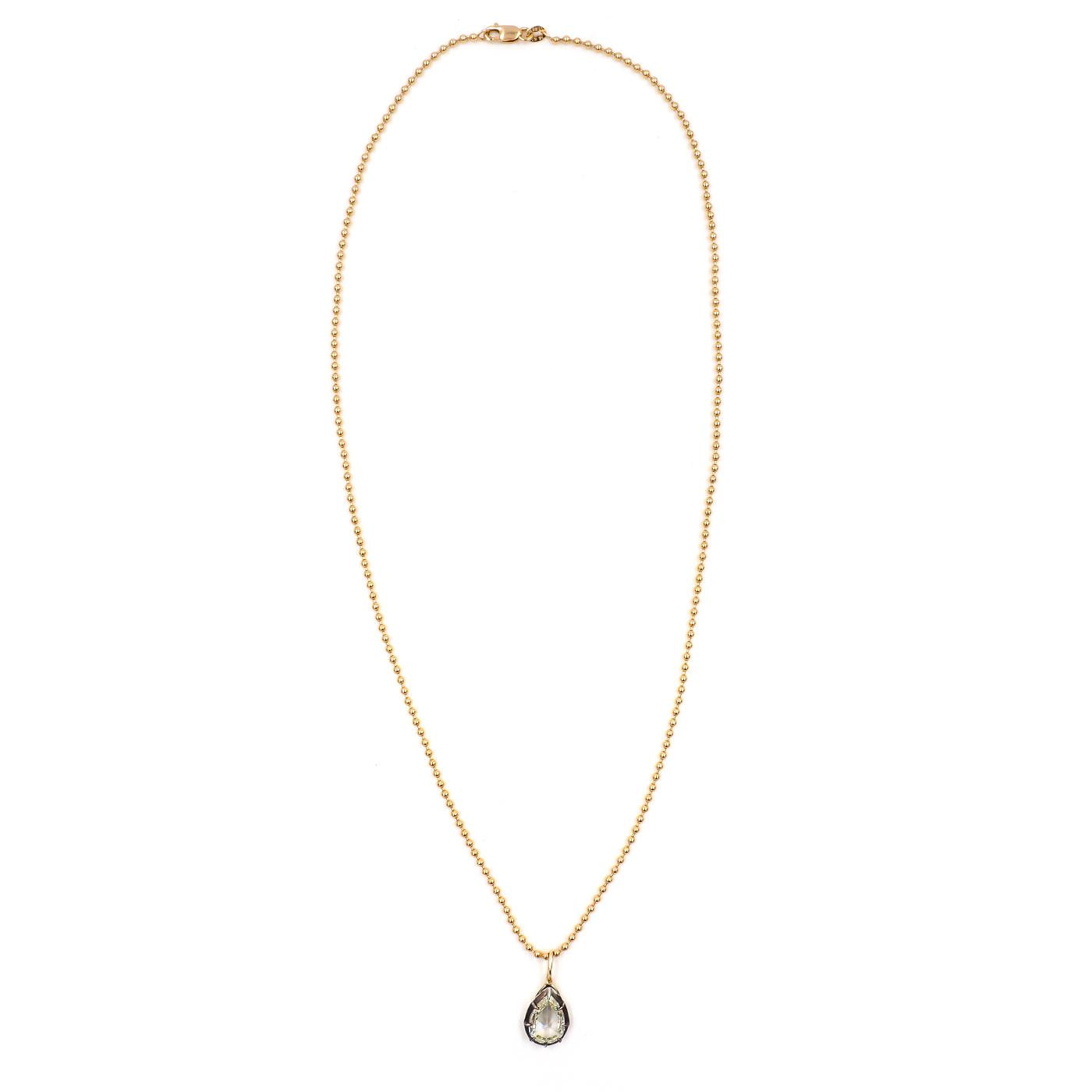 2.02 Carat Pear-Shaped Rose Cut Diamond Pendant Necklace from Bespoke by Platt