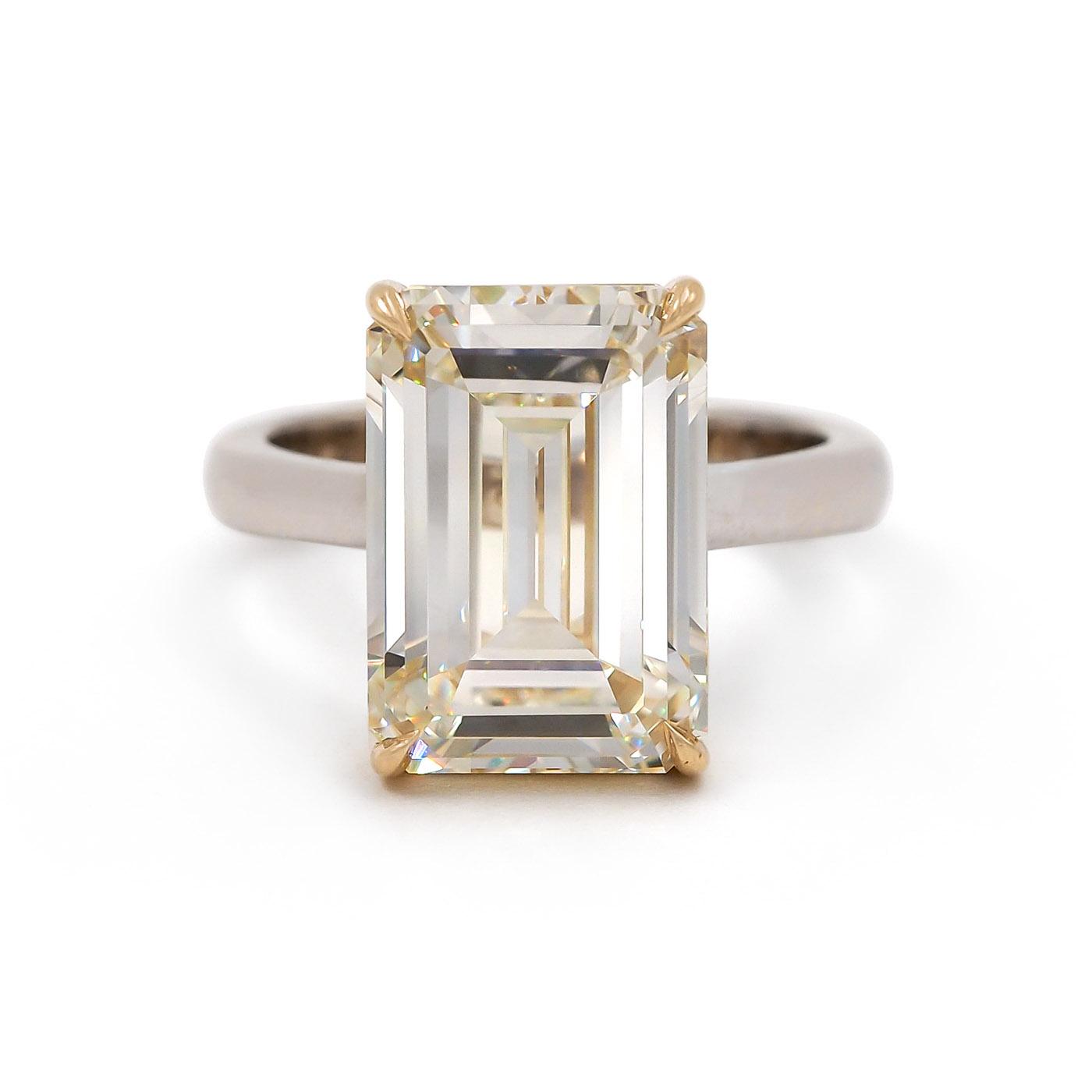 8.45 Ct. Emerald Cut Diamond Solitaire Engagement Ring from Bespoke by Platt