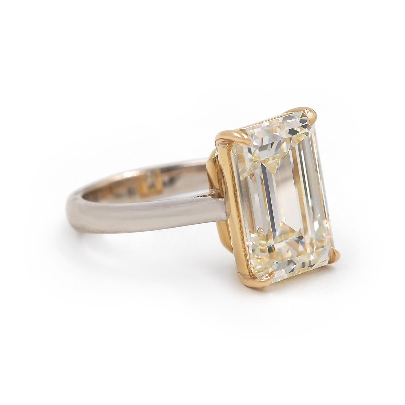 8.45 Ct. Emerald Cut Diamond Solitaire Engagement Ring from Bespoke by Platt