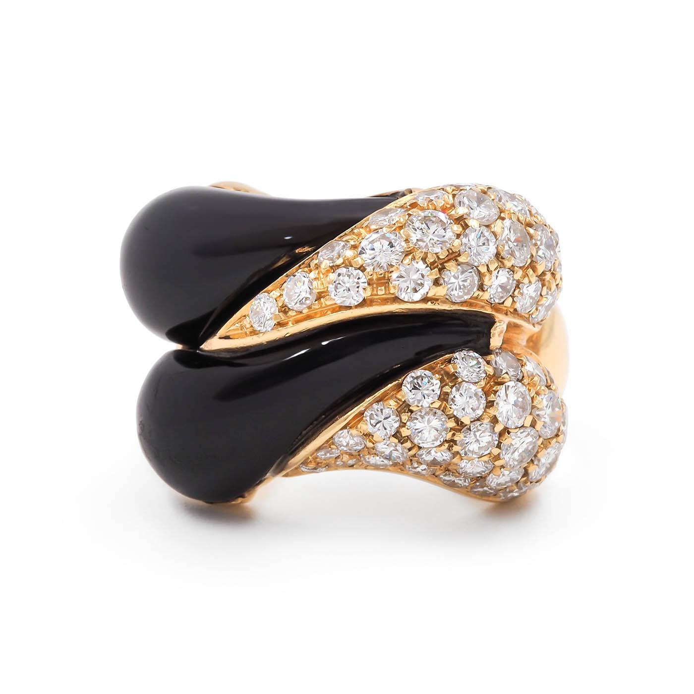 Vintage 2.32 Ctw. Diamond & Onyx Ring