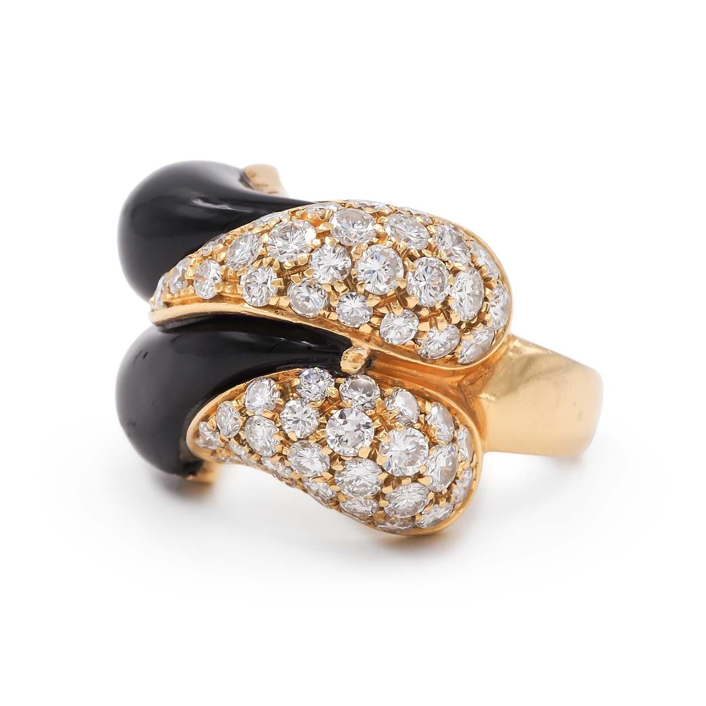 Vintage 2.32 Ctw. Diamond & Onyx Ring