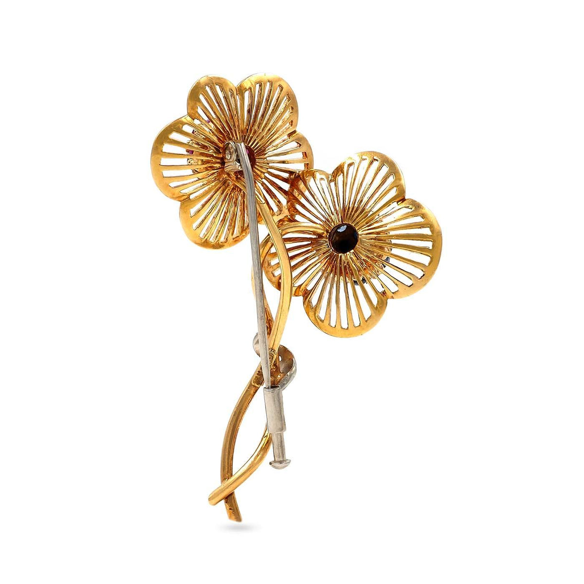 Retro Sapphire & Ruby 'Floral Bouquet' Brooch