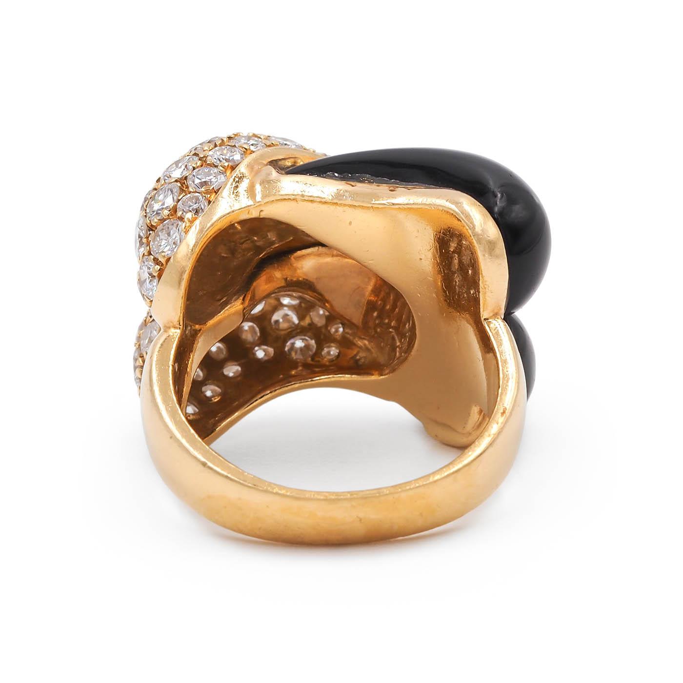 Vintage 2.32 Ctw. Diamond & Onyx Ring