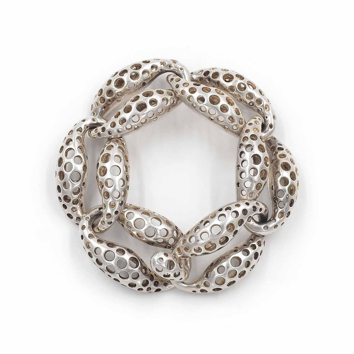 Vintage 'Perforations' Domed Mariner Link Bracelet by Angela Cummings