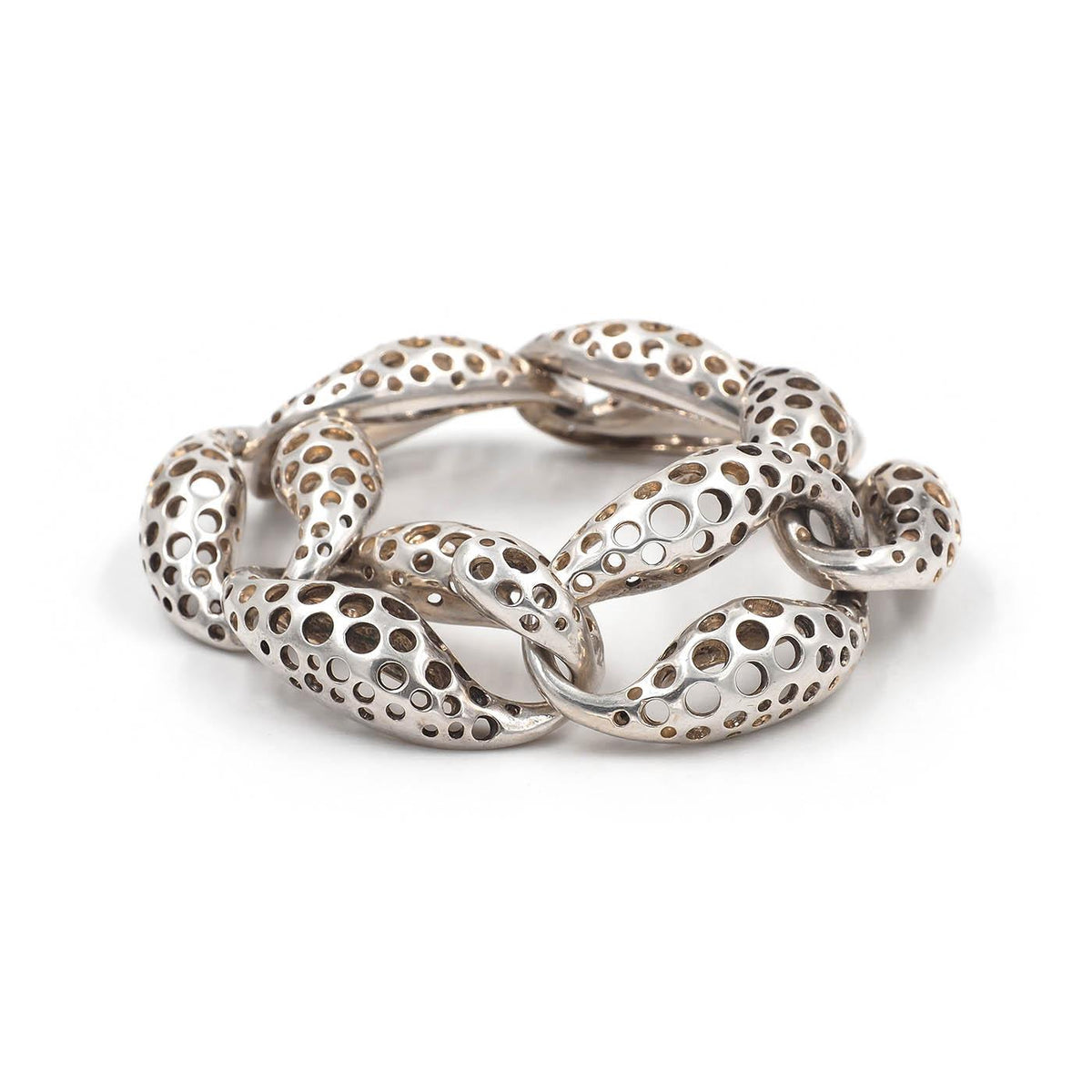 Vintage 'Perforations' Domed Mariner Link Bracelet by Angela Cummings