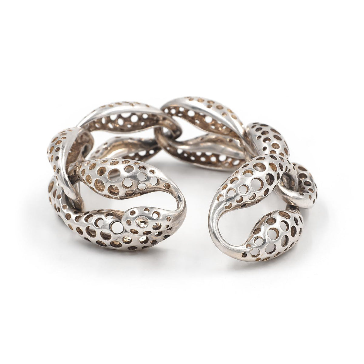 Vintage 'Perforations' Domed Mariner Link Bracelet by Angela Cummings