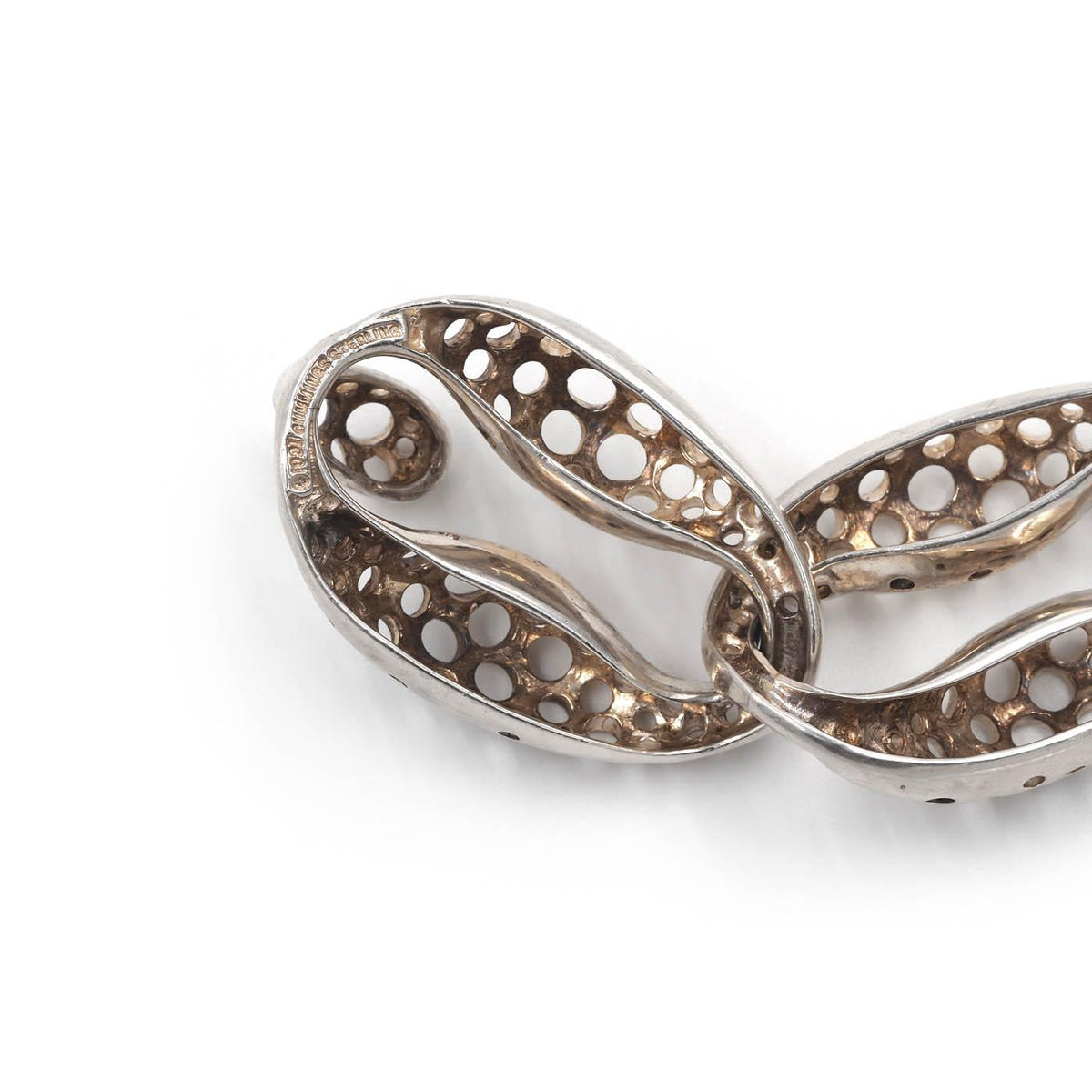 Vintage 'Perforations' Domed Mariner Link Bracelet by Angela Cummings