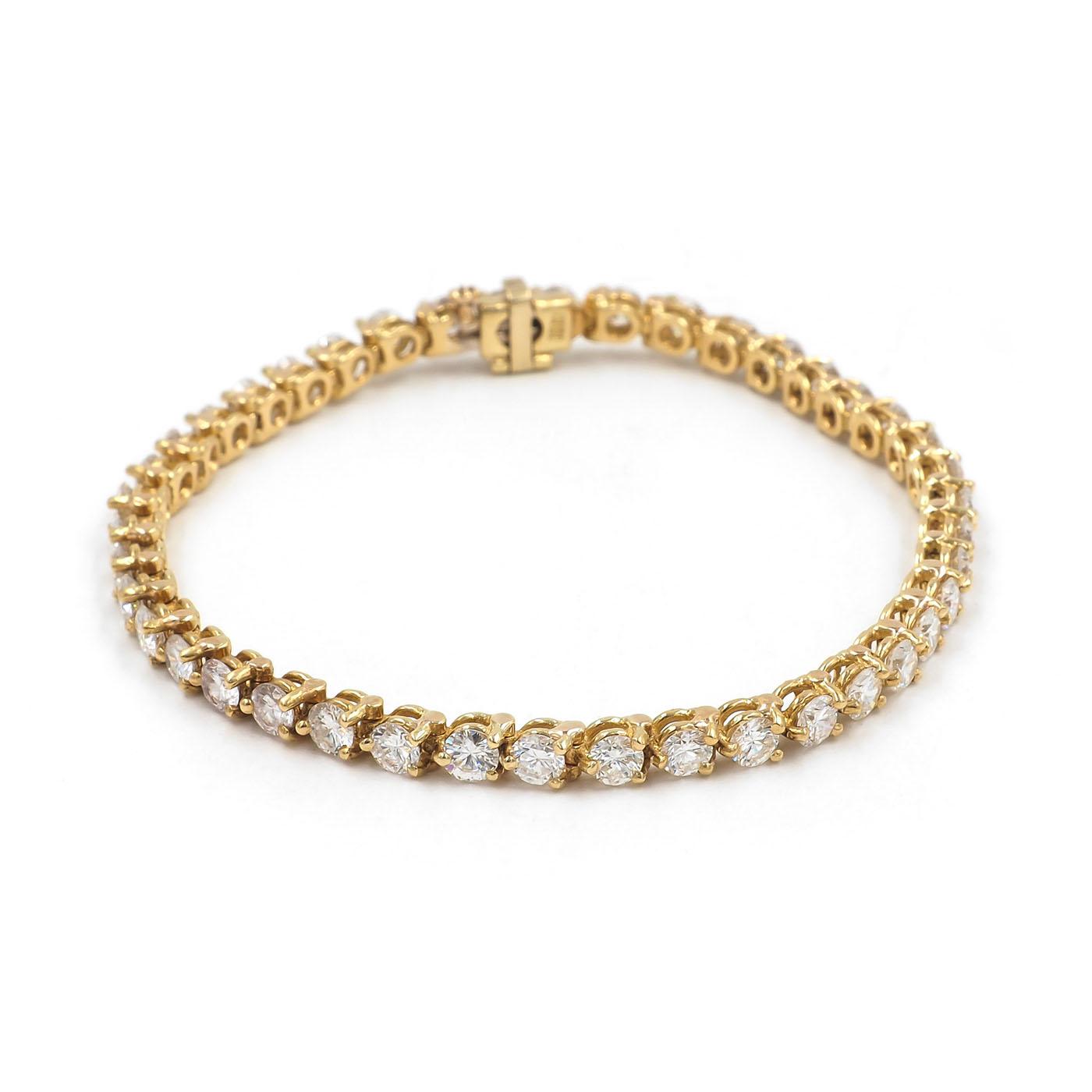 Vintage 5.75 Ctw. Round Brilliant Cut Diamond Line Tennis Bracelet