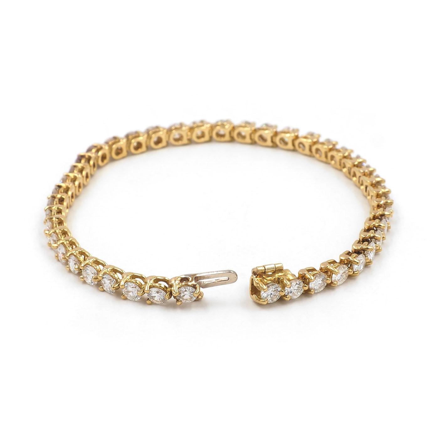 Vintage 5.75 Ctw. Round Brilliant Cut Diamond Line Tennis Bracelet