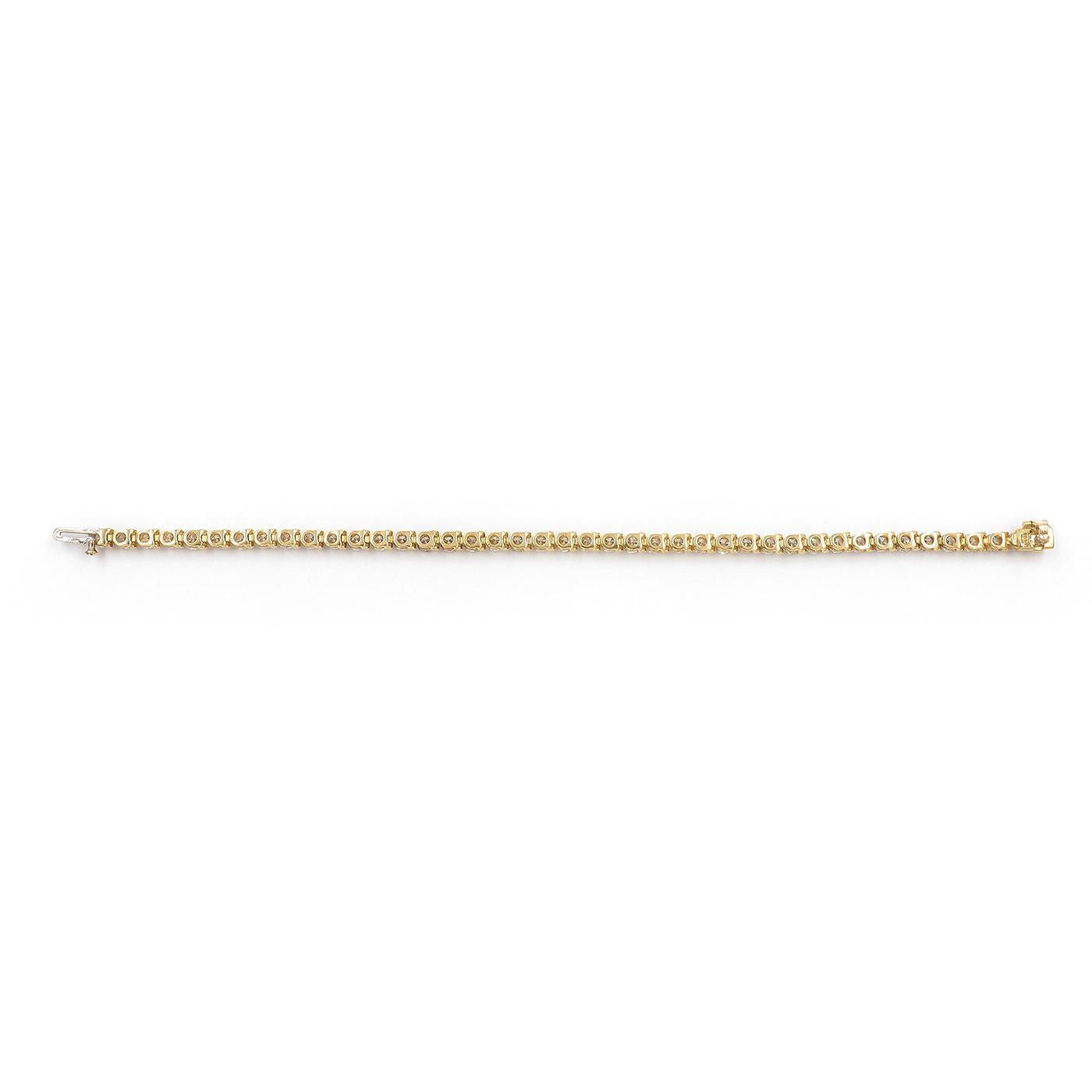 Vintage 5.75 Ctw. Round Brilliant Cut Diamond Line Tennis Bracelet