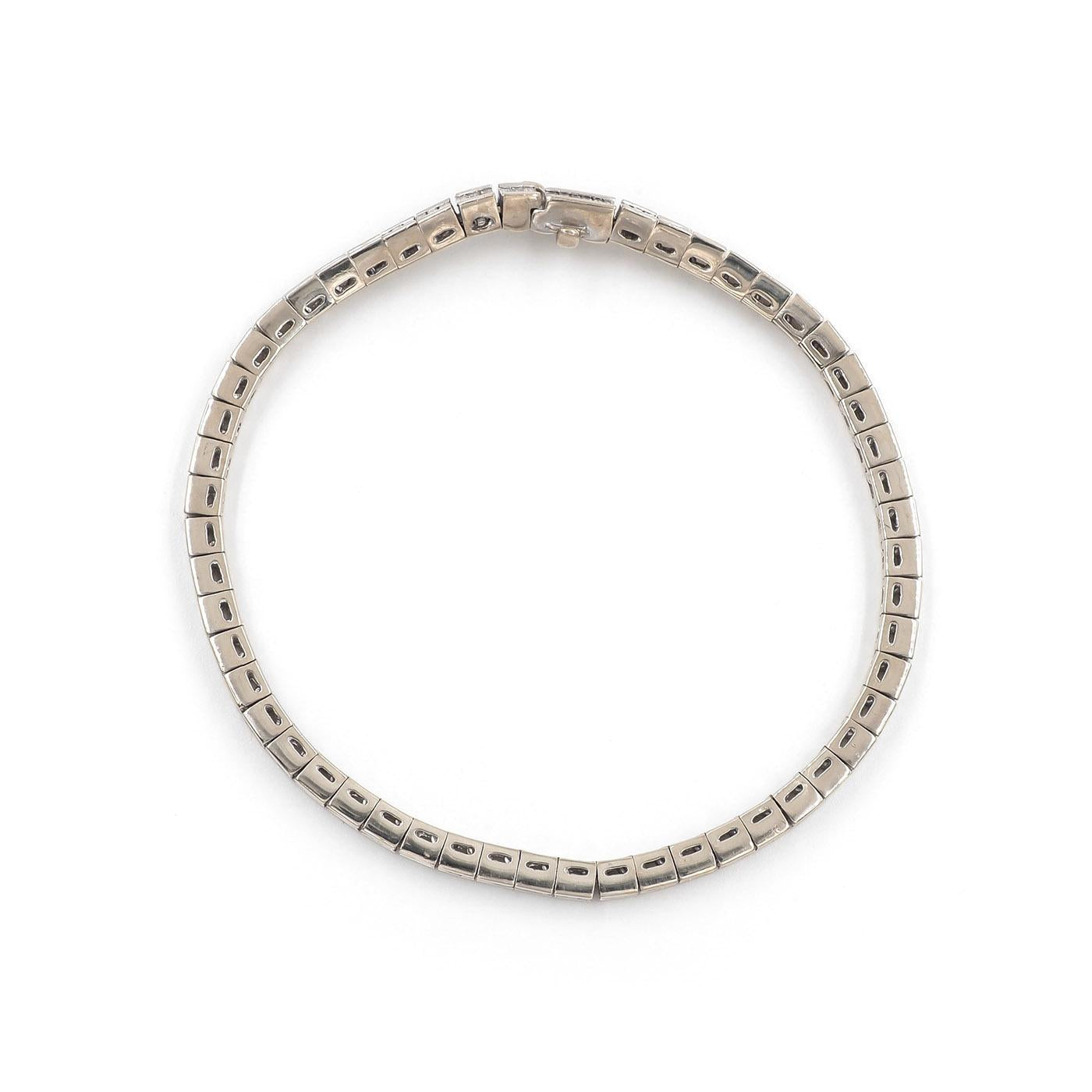 Vintage 3.23 Ctw. Baguette Cut Diamond Line Bracelet