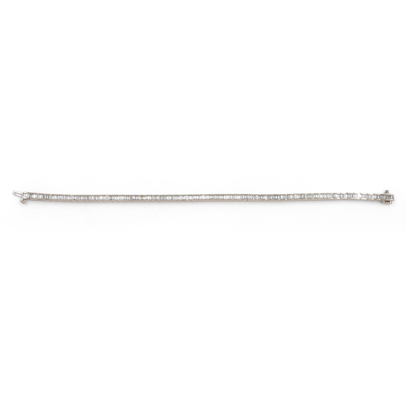 Vintage 3.23 Ctw. Baguette Cut Diamond Line Bracelet
