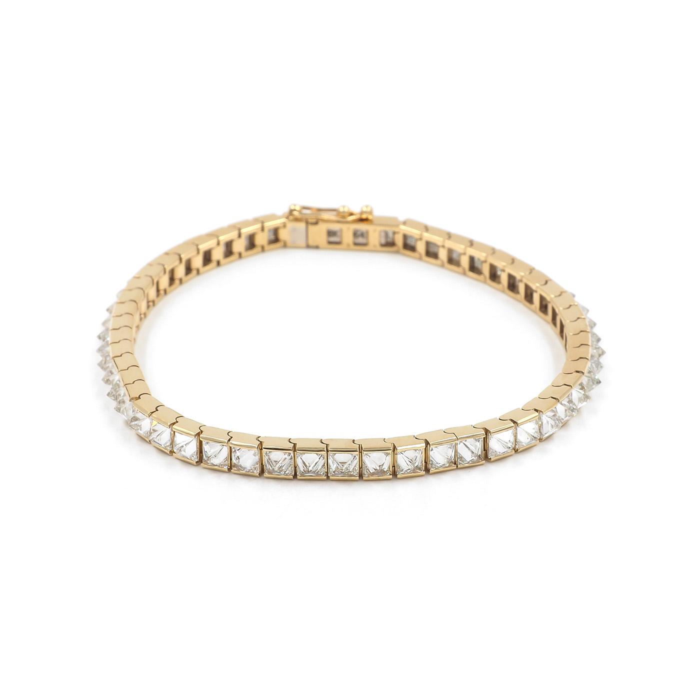 10.00 Ctw. Pyramidal-Shaped Diamond Line Bracelet from Bespoke by Platt