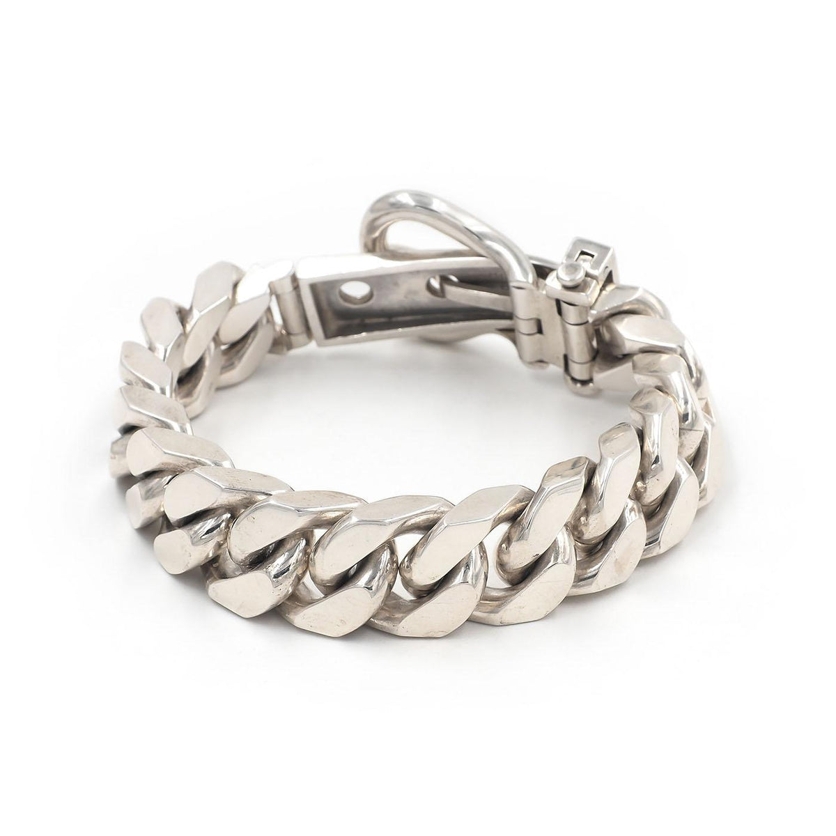 Vintage 'Boucle Sellier' Buckle & Curb Link Bracelet by Hermès