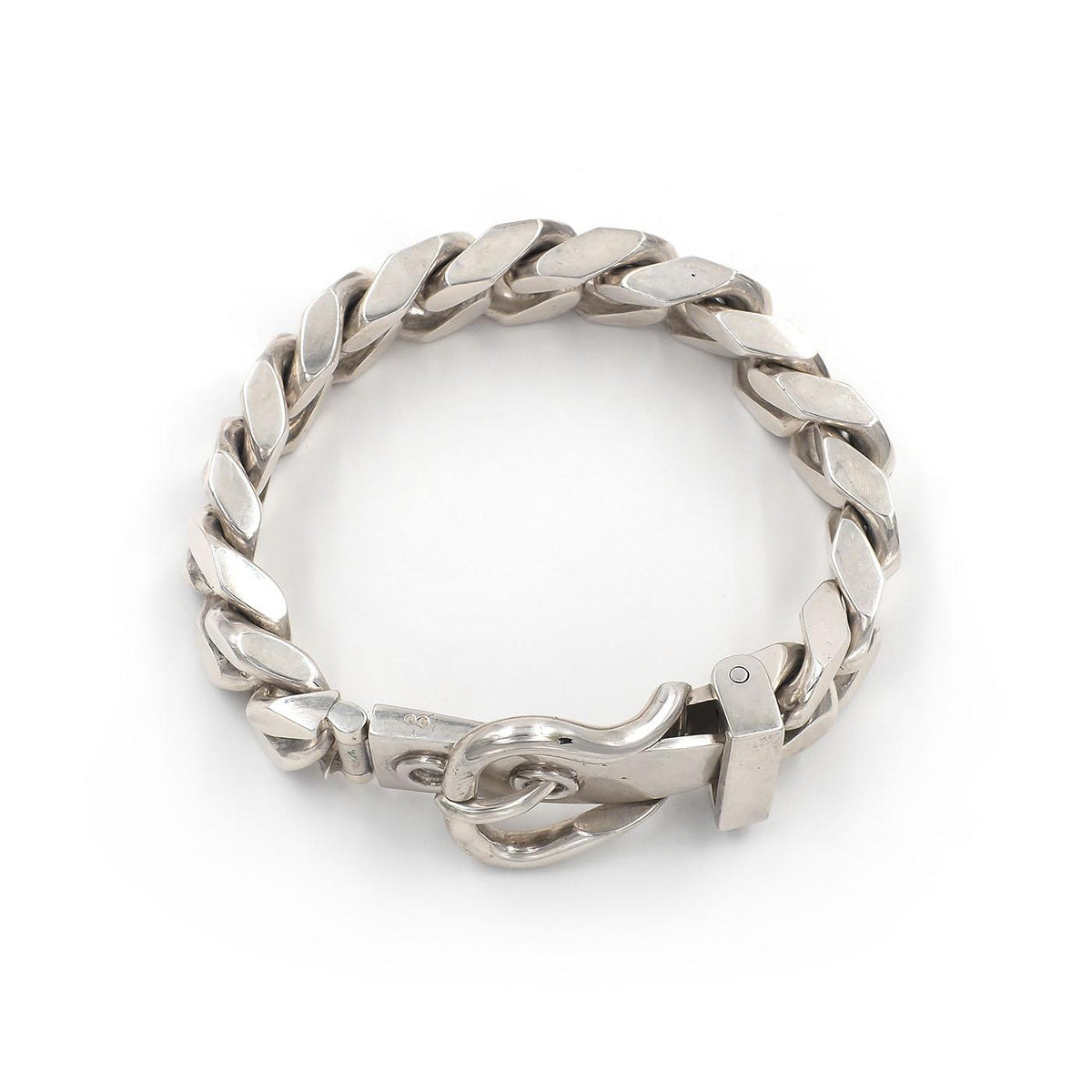 Vintage 'Boucle Sellier' Buckle & Curb Link Bracelet by Hermès
