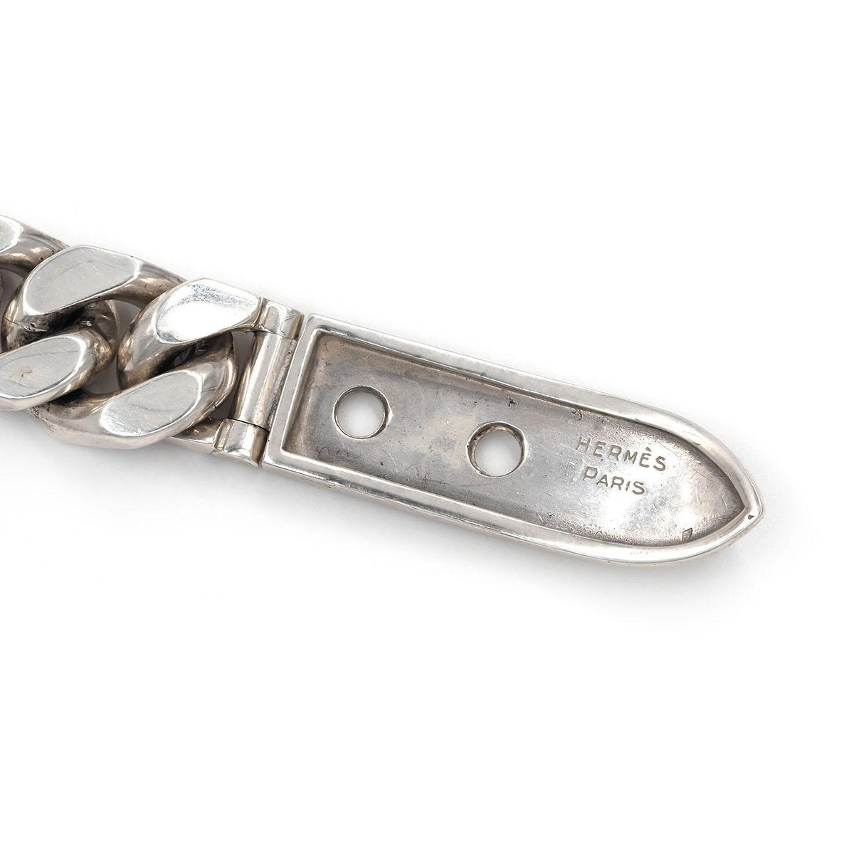 Vintage 'Boucle Sellier' Buckle & Curb Link Bracelet by Hermès