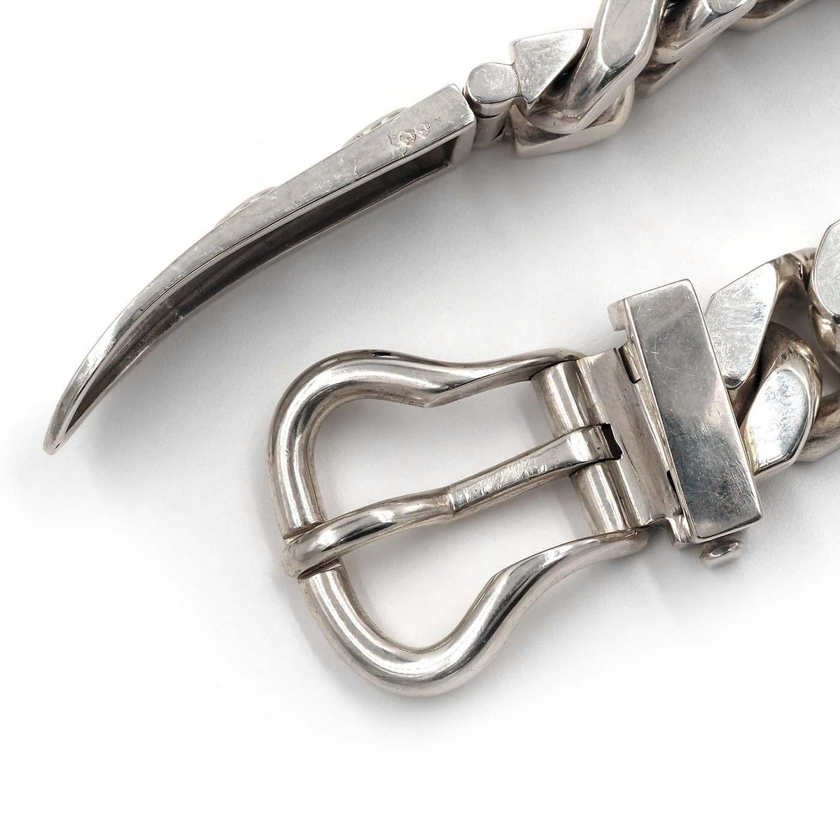 Vintage 'Boucle Sellier' Buckle & Curb Link Bracelet by Hermès