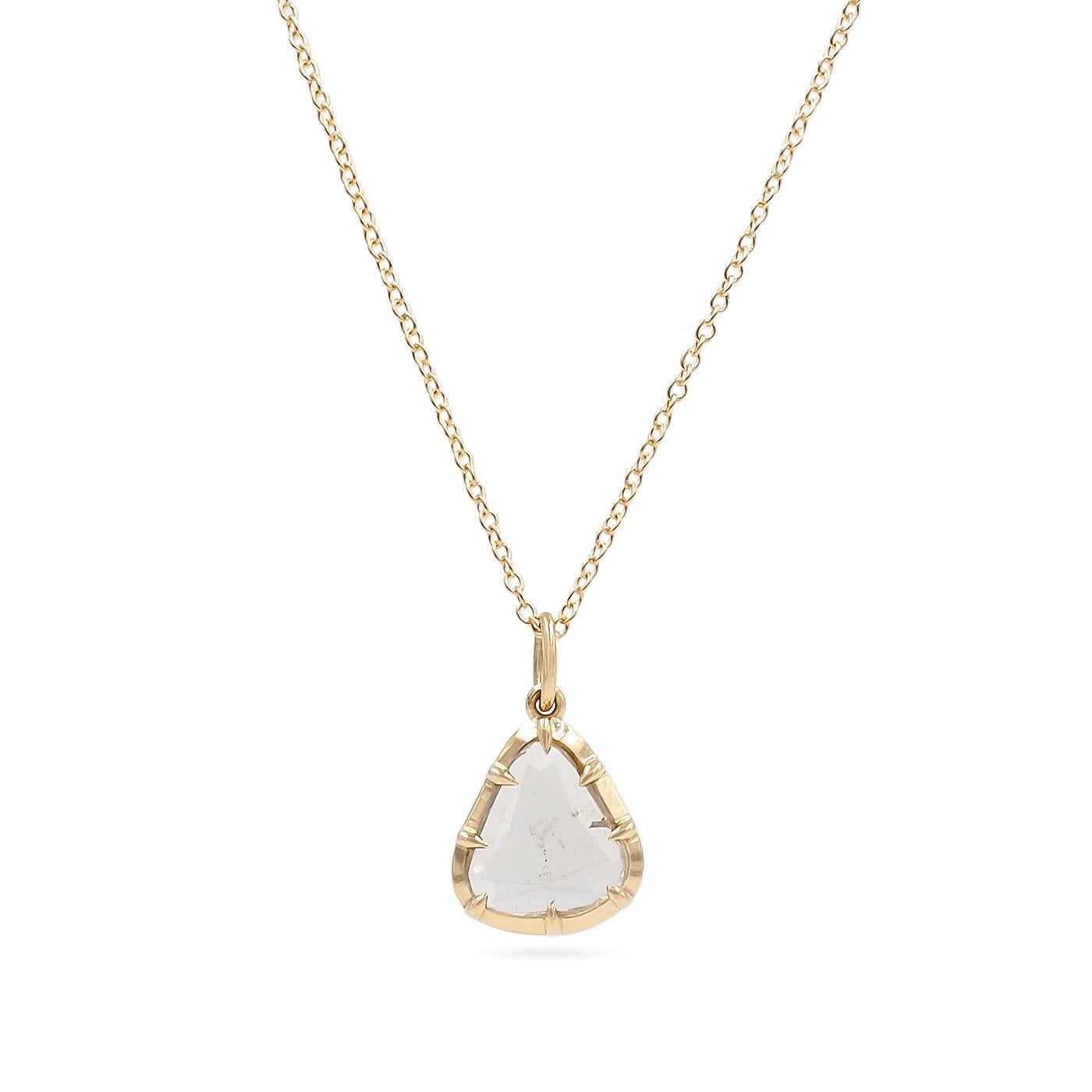 Victorian-Inspired 0.88 Ct. Portrait-Style Rose Cut Diamond Pendant Necklace