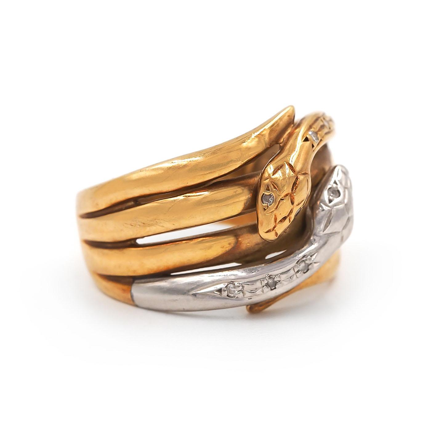 Vintage Two-Tone Double Coiled Snake Ring