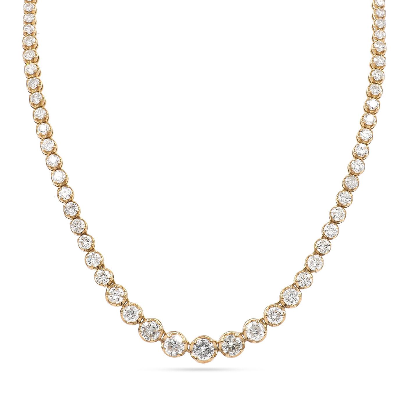 18.40 Ctw. Old European Cut Diamond Rivière Necklace from Bespoke by Platt
